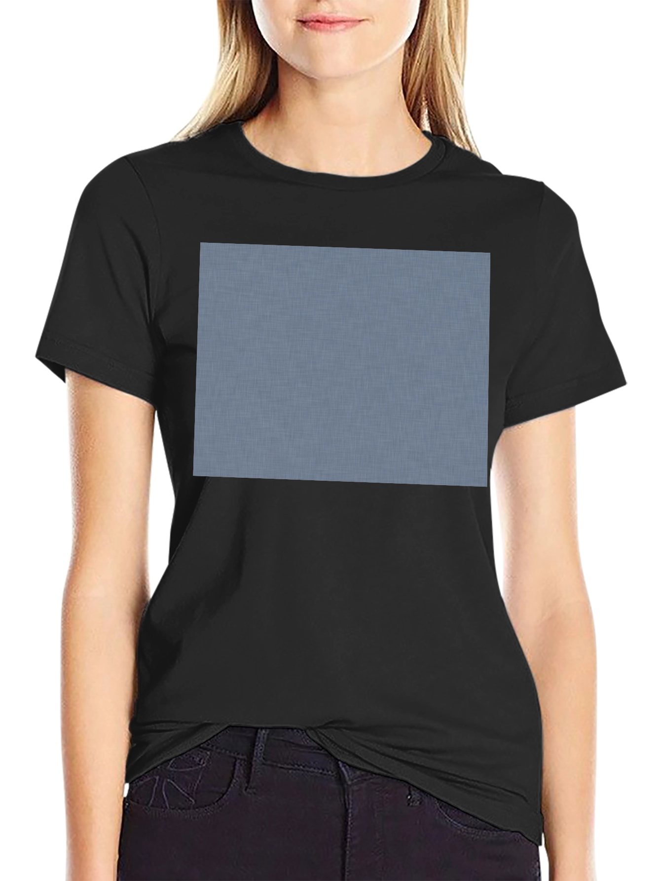 Classic Black Crew Neck T-Shirt with Custom Print Area