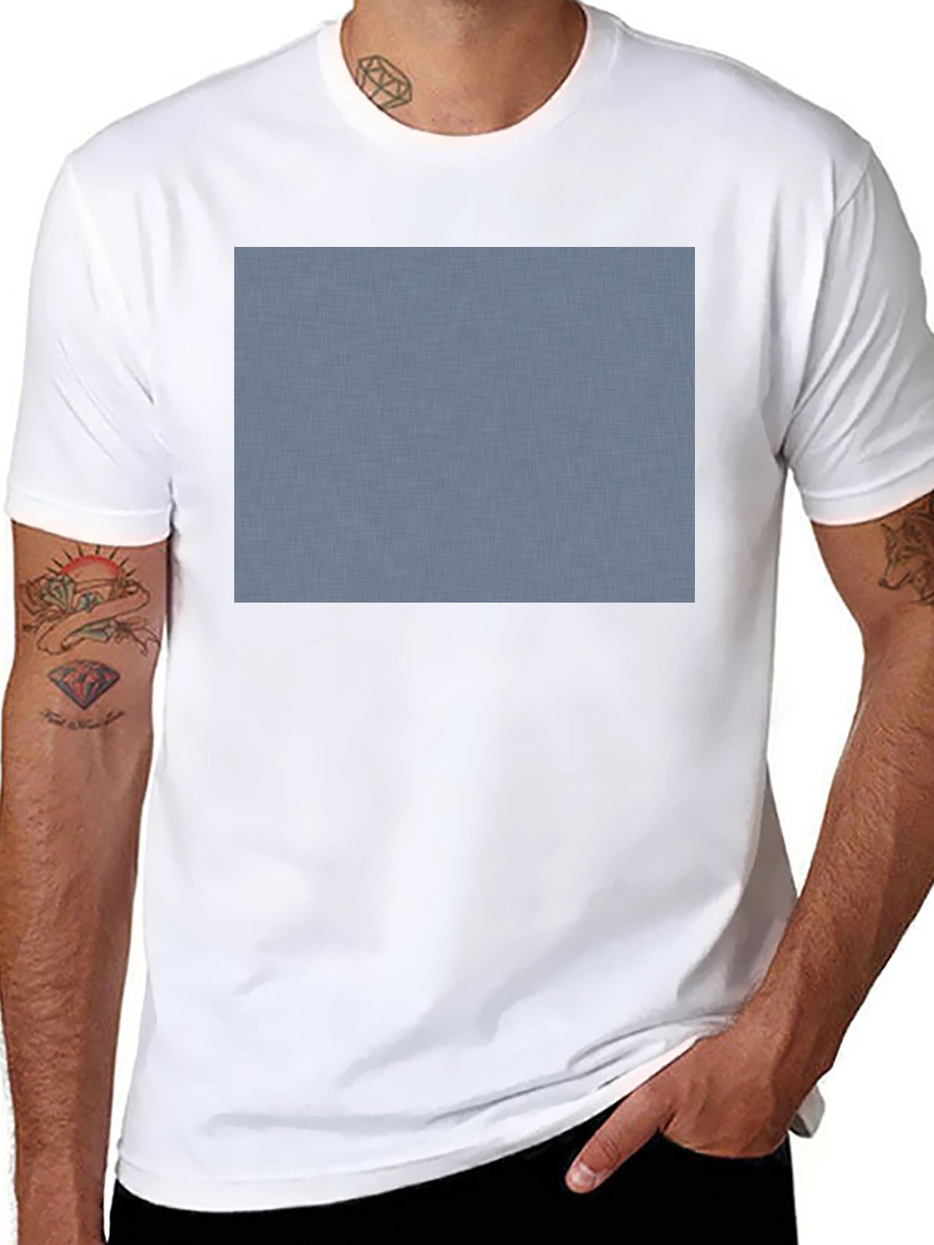 Classic Black Crew Neck T-Shirt with Custom Print Area