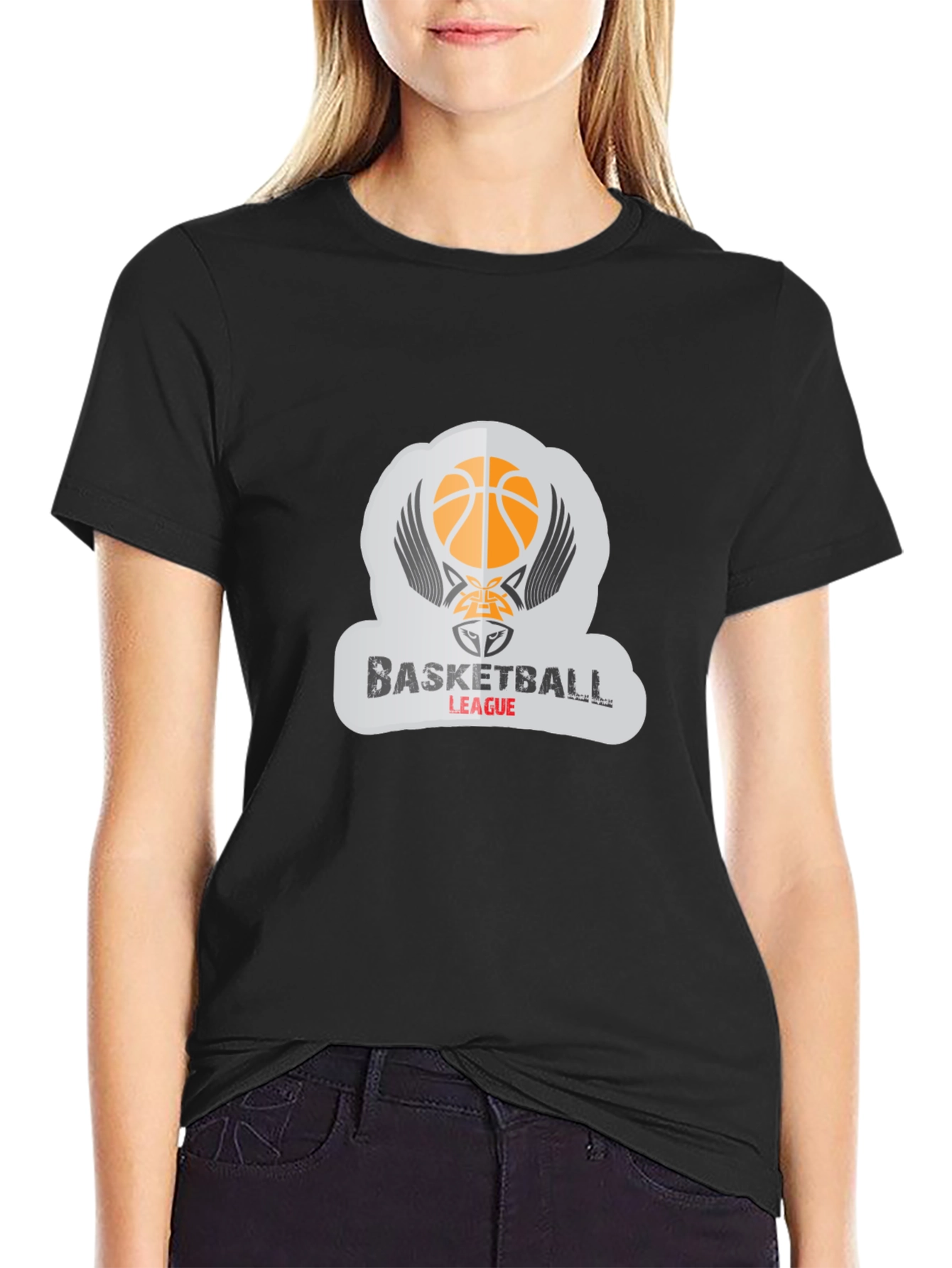 Basketball League Graphic Tee - Stylish Black T-Shirt