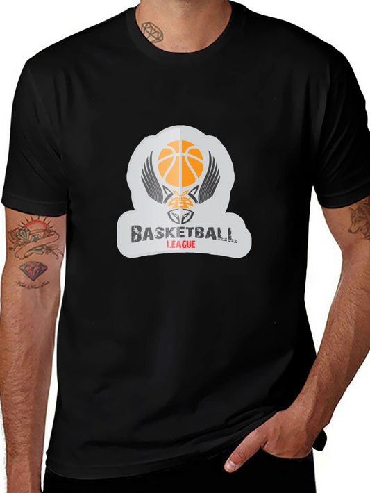 Basketball League Graphic Tee - Stylish Black T-Shirt