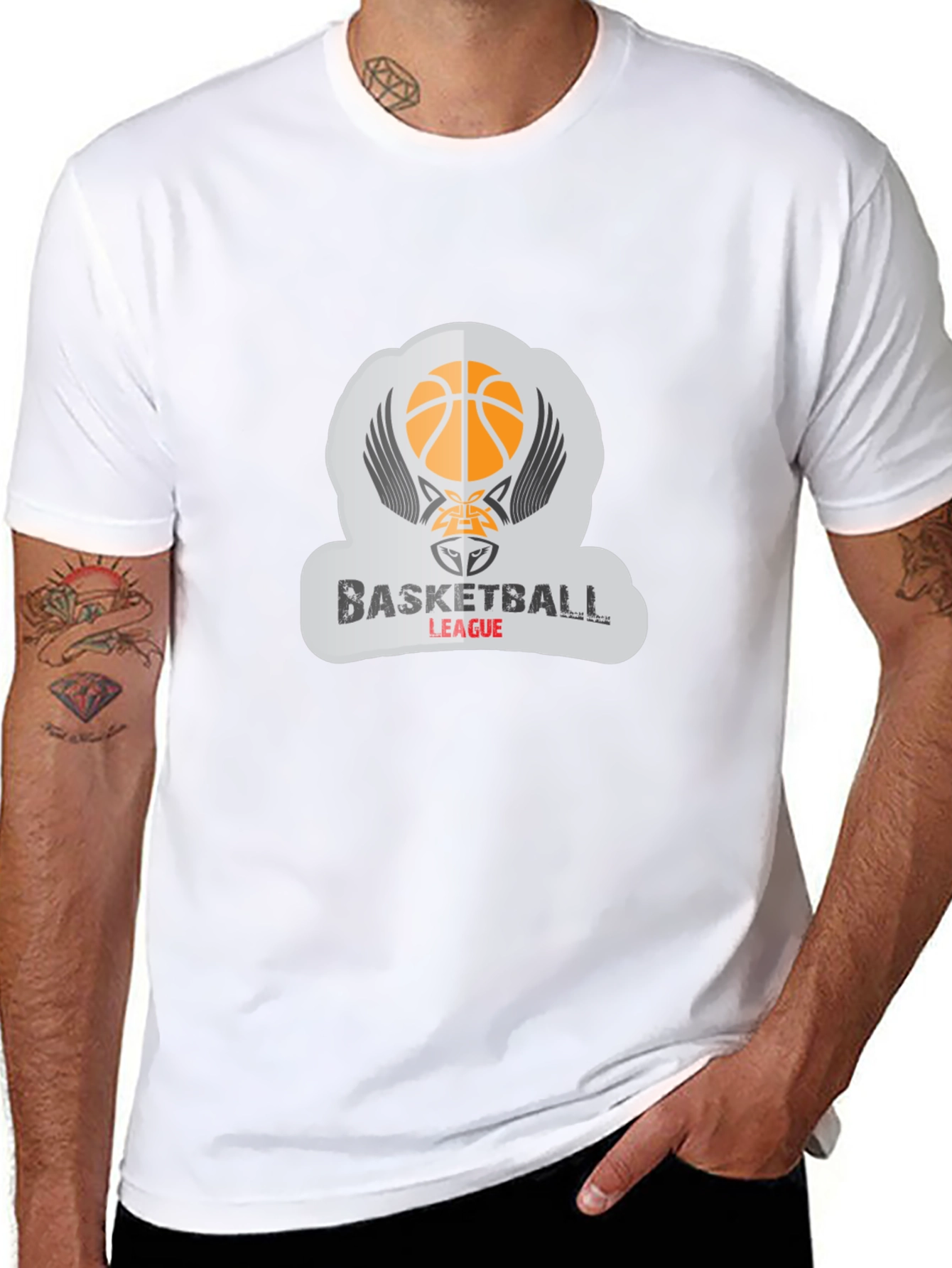 Basketball League Graphic Tee - Stylish Black T-Shirt