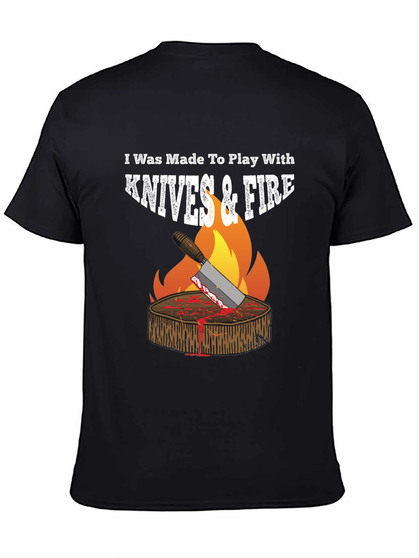 Knives & Fire BBQ T-Shirt - Grilling Humor