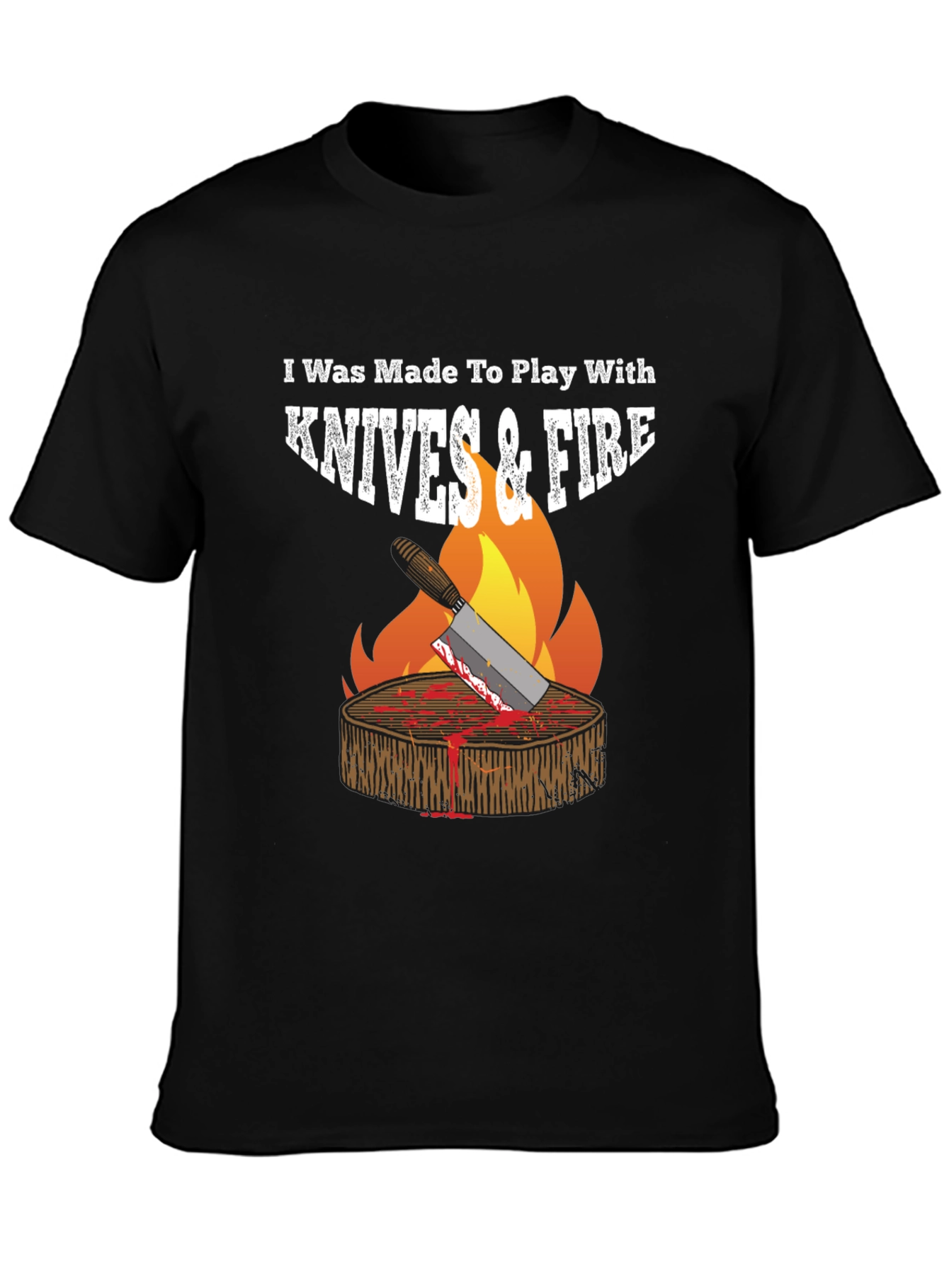 Knives & Fire BBQ T-Shirt - Grilling Humor