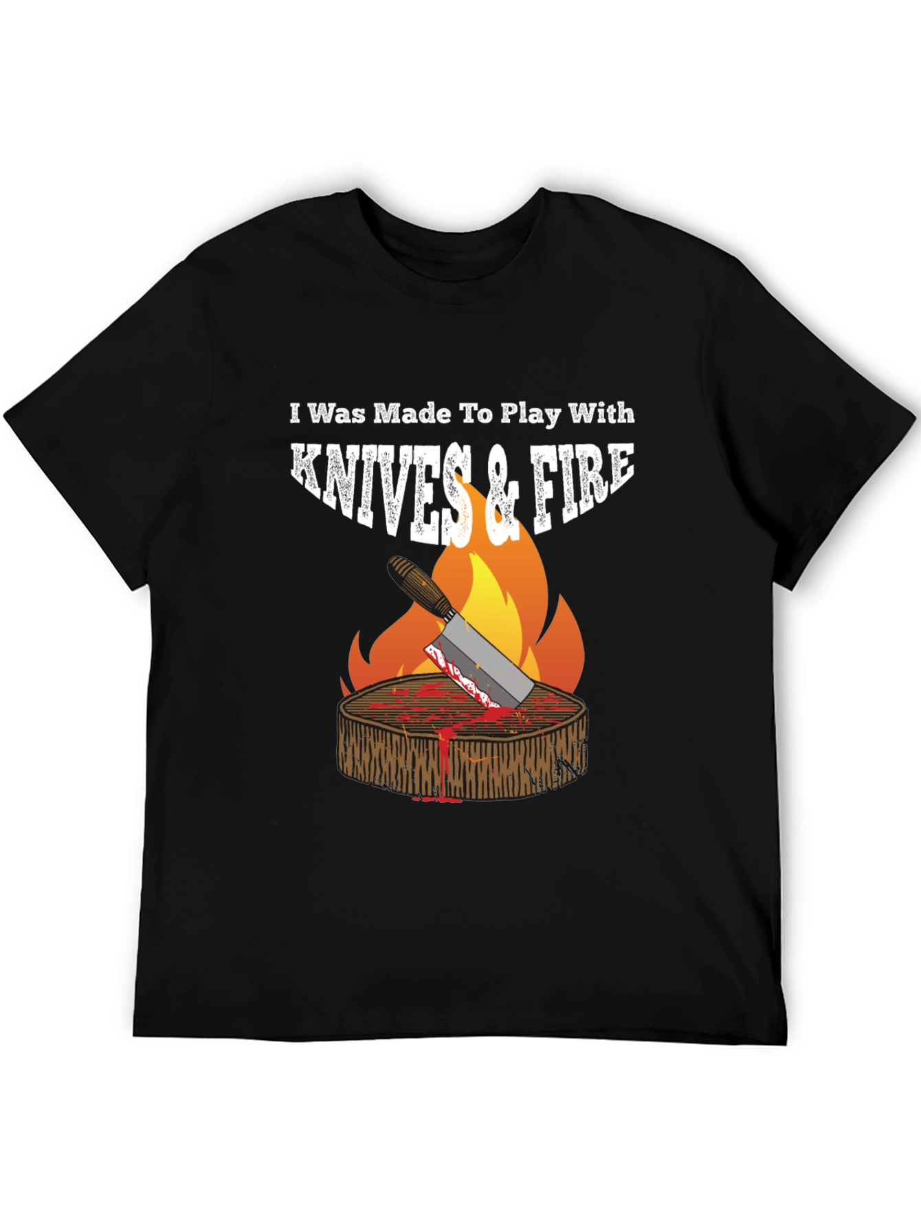 Knives & Fire BBQ T-Shirt - Grilling Humor