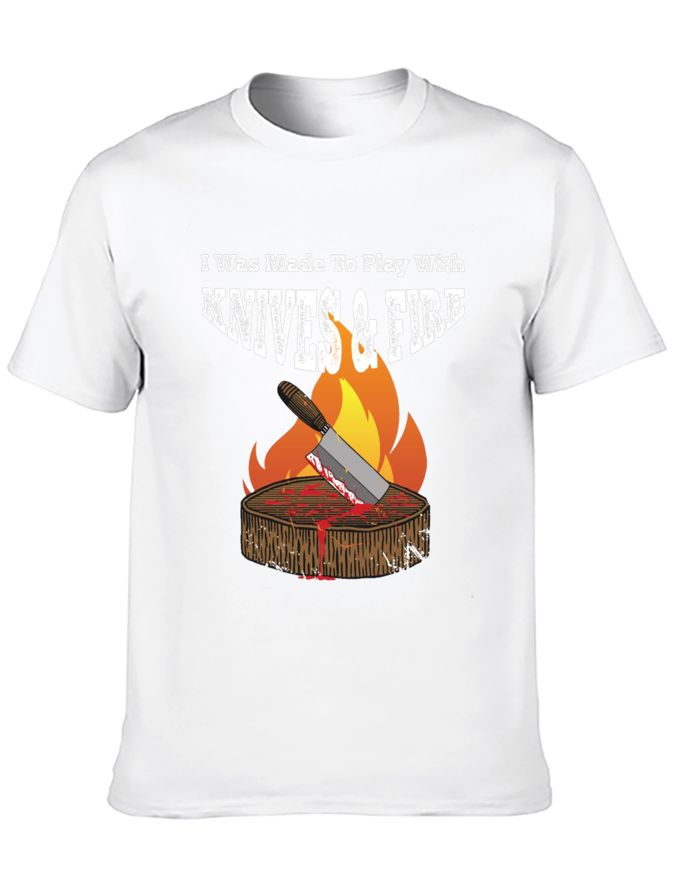 Knives & Fire BBQ T-Shirt - Grilling Humor
