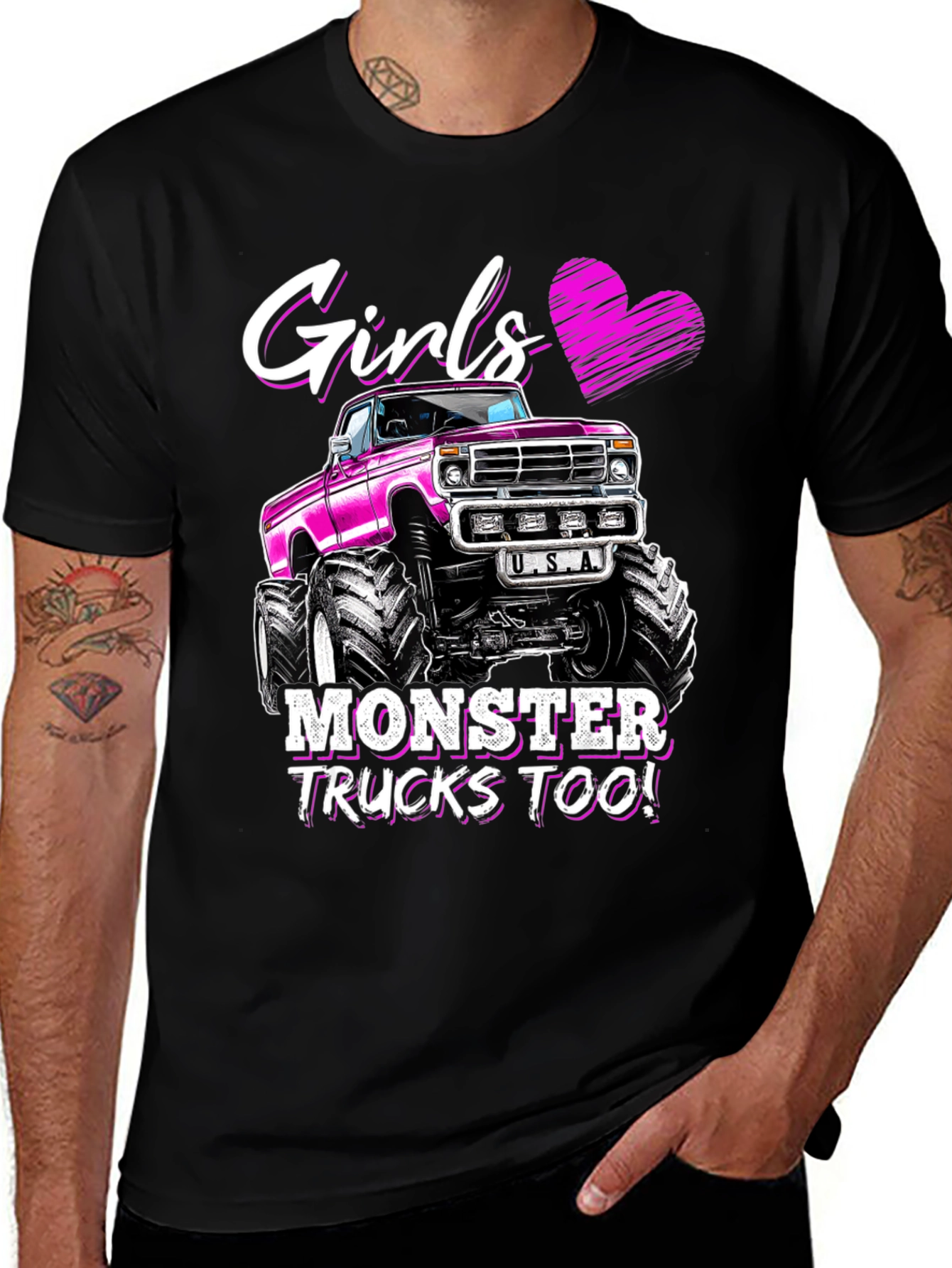 Girls Love Monster Trucks T-Shirt