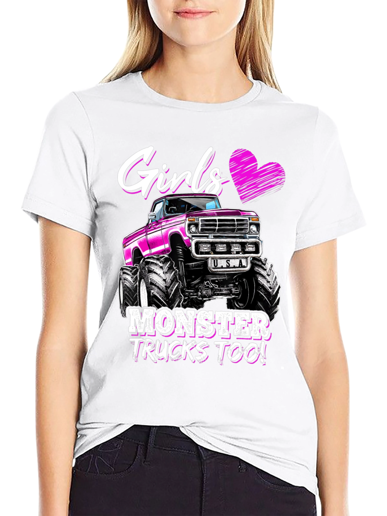 Girls Love Monster Trucks T-Shirt