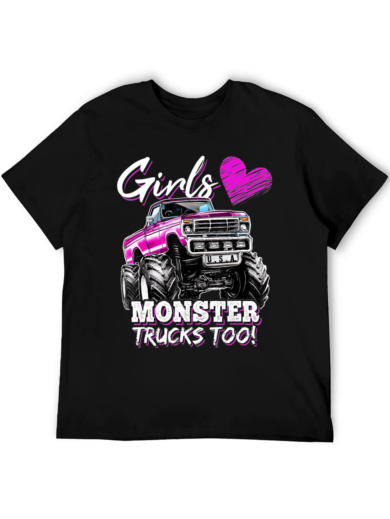 Girls Love Monster Trucks T-Shirt