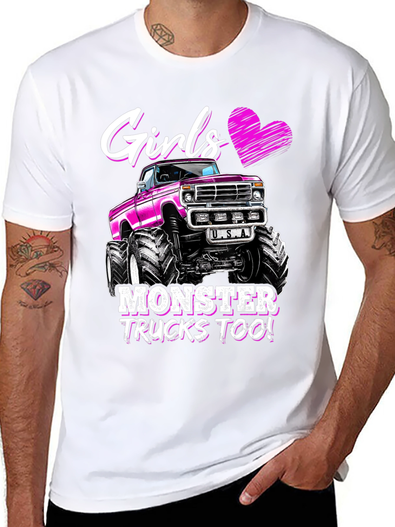 Girls Love Monster Trucks T-Shirt