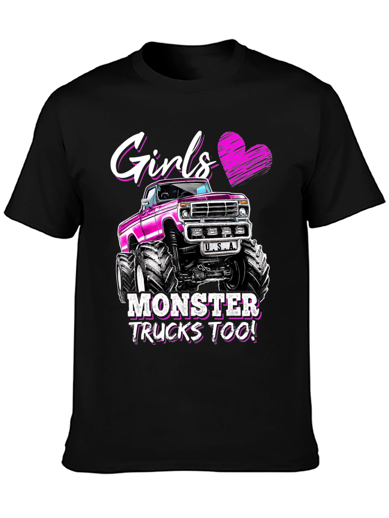 Girls Love Monster Trucks T-Shirt