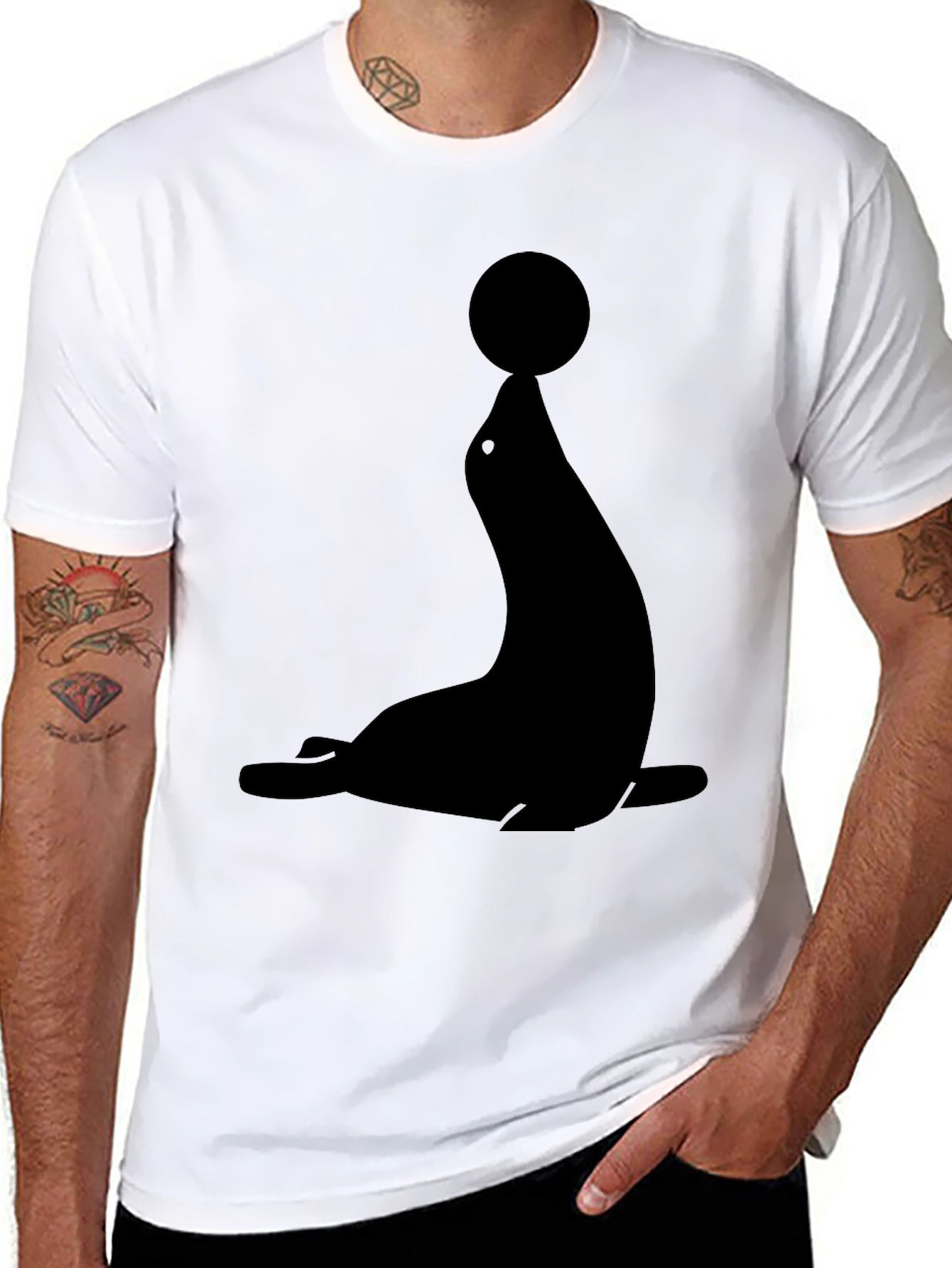 Seal Balancing Ball Graphic T-Shirt