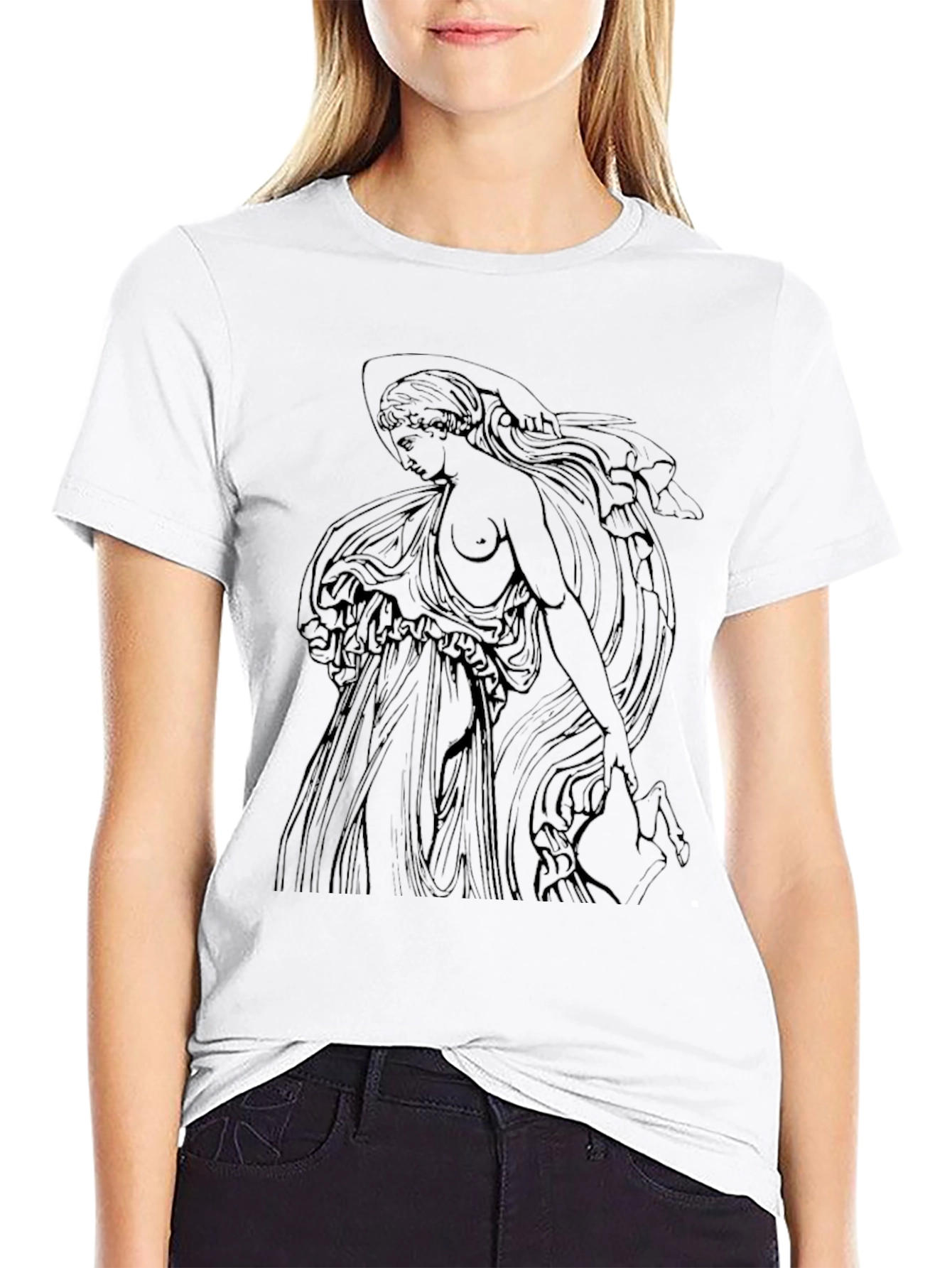 Classical Figure Graphic Black T-Shirt