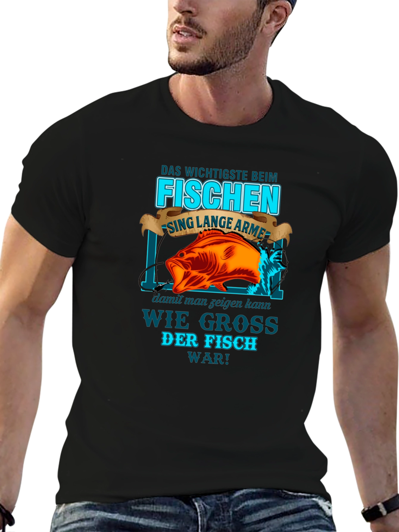 Funny Fishing T-Shirt - The Fish Was This Big!