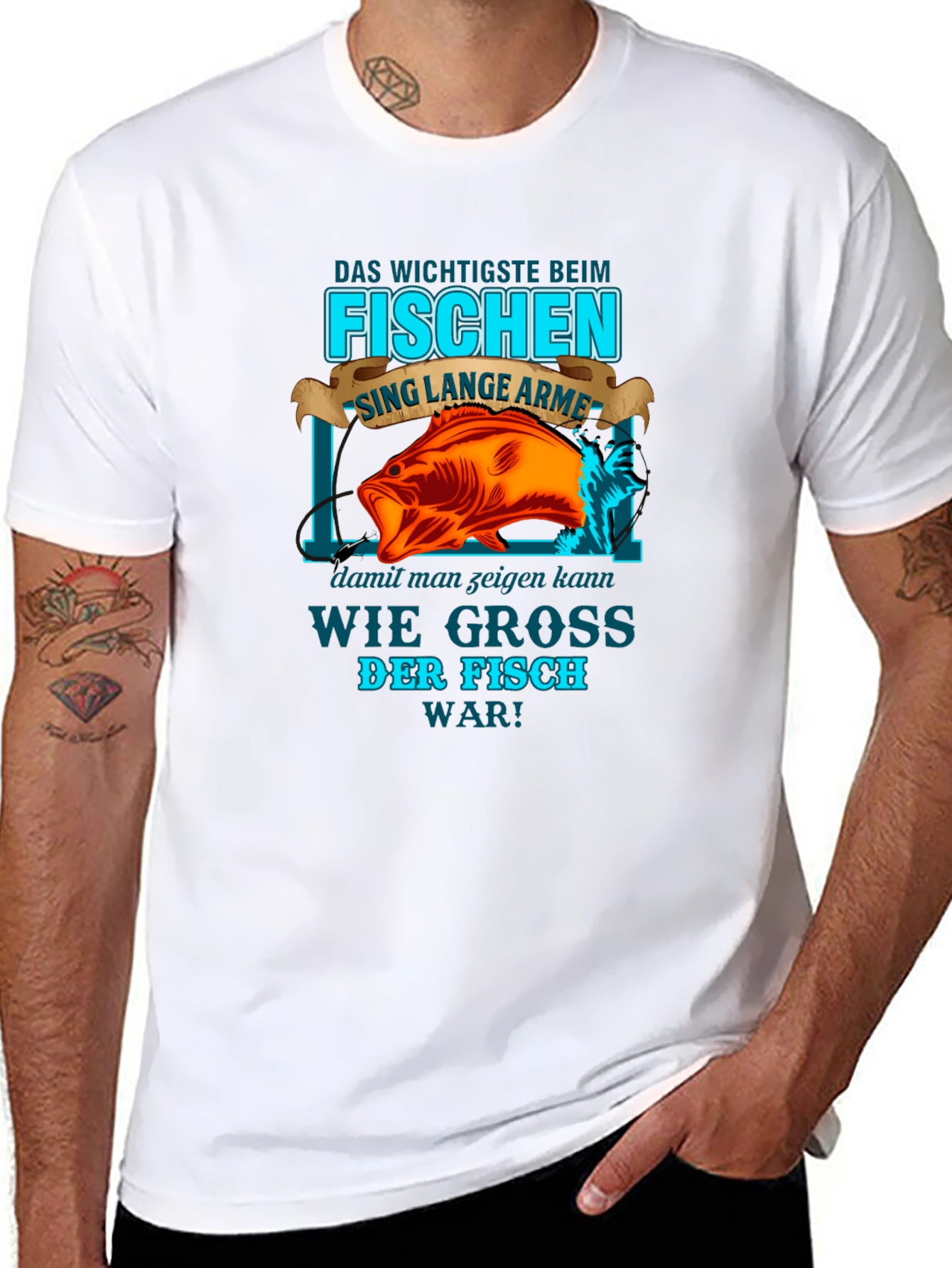 Funny Fishing T-Shirt - The Fish Was This Big!