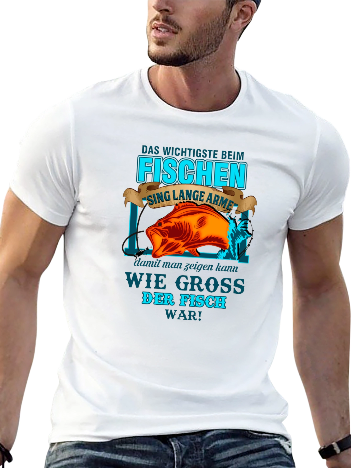 Funny Fishing T-Shirt - The Fish Was This Big!
