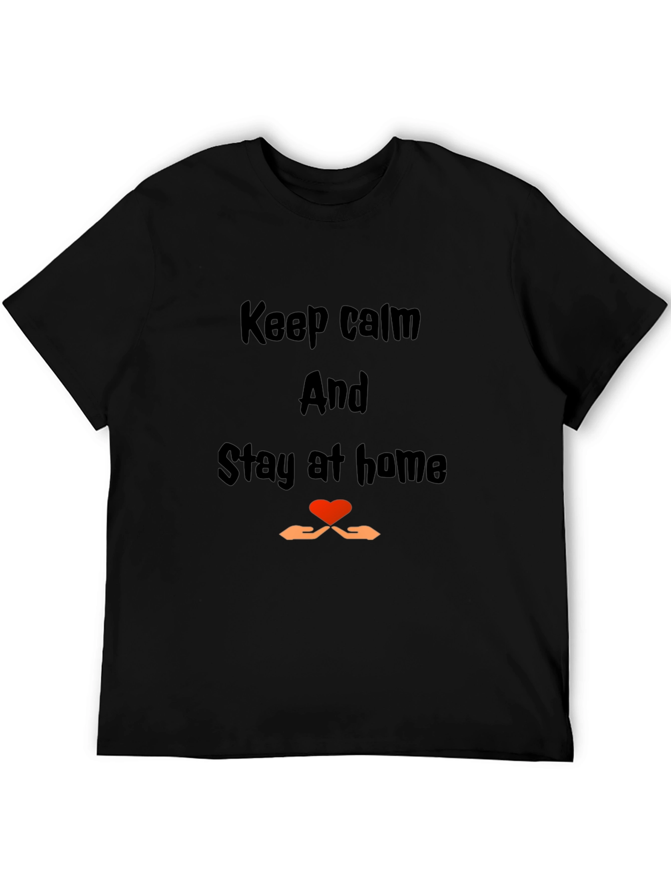 Keep Calm Stay Home Graphic Tee - Black