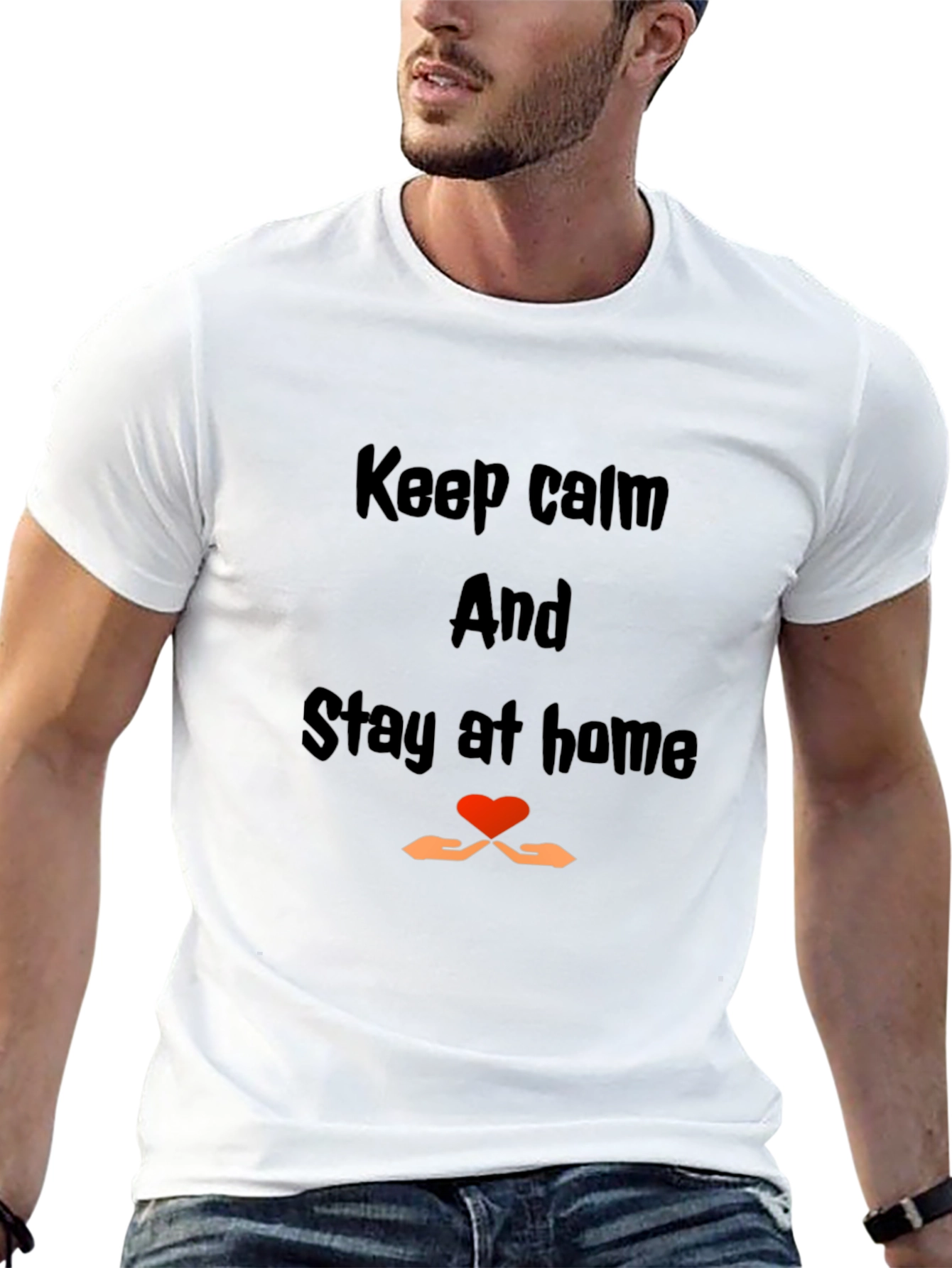 Keep Calm Stay Home Graphic Tee - Black