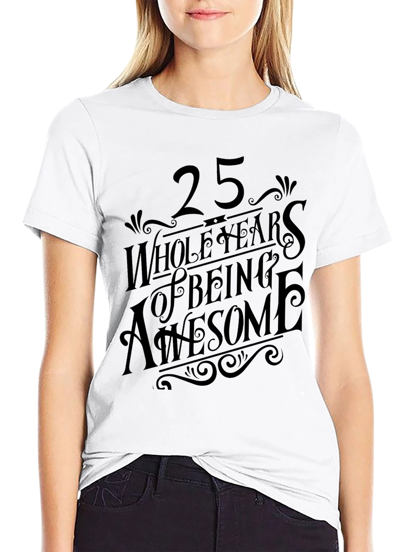 25 Years of Being Awesome Black Graphic Tee