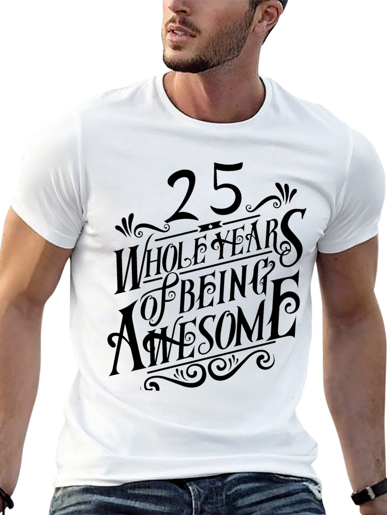 25 Years of Being Awesome Black Graphic Tee