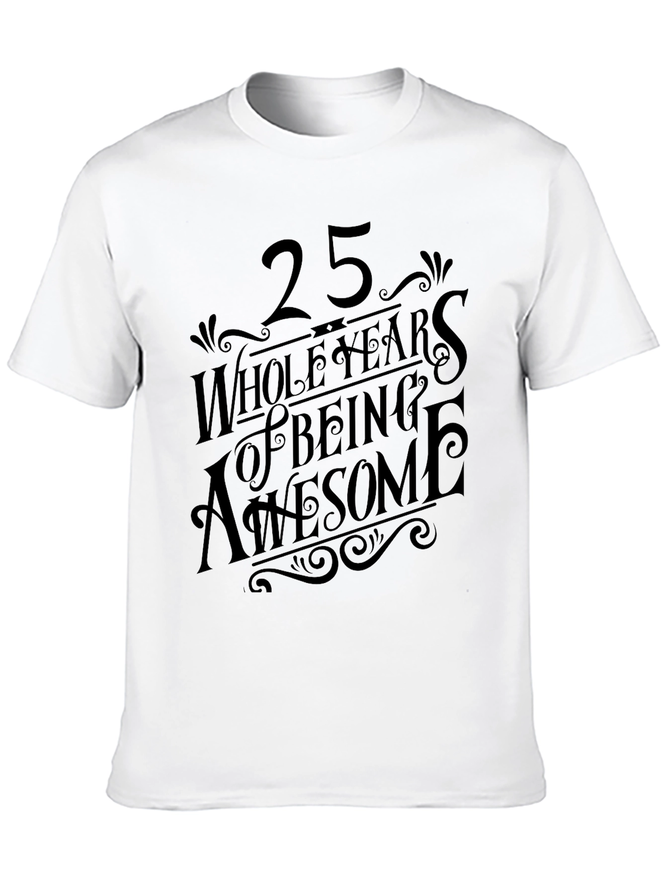 25 Years of Being Awesome Black Graphic Tee