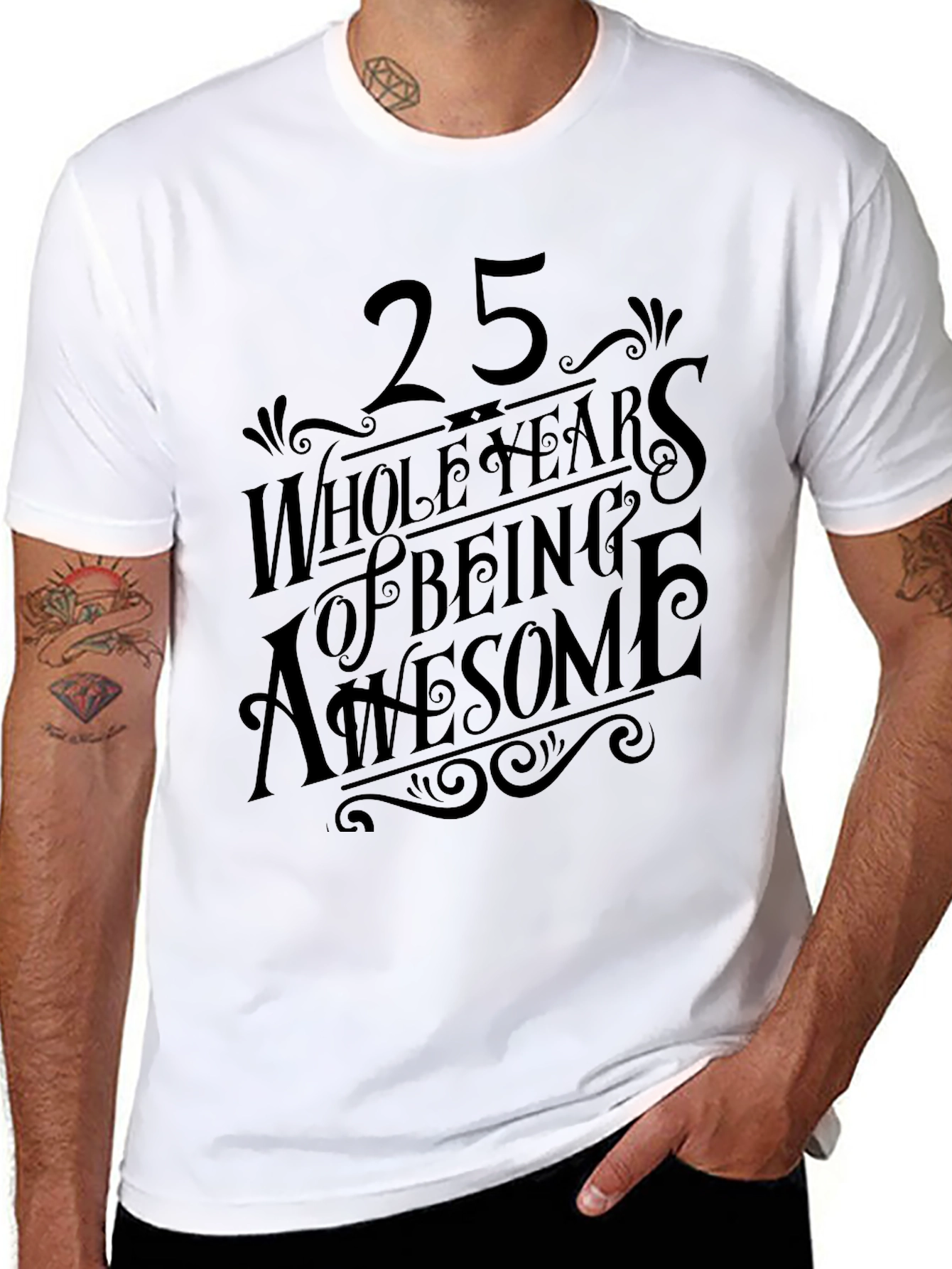 25 Years of Being Awesome Black Graphic Tee