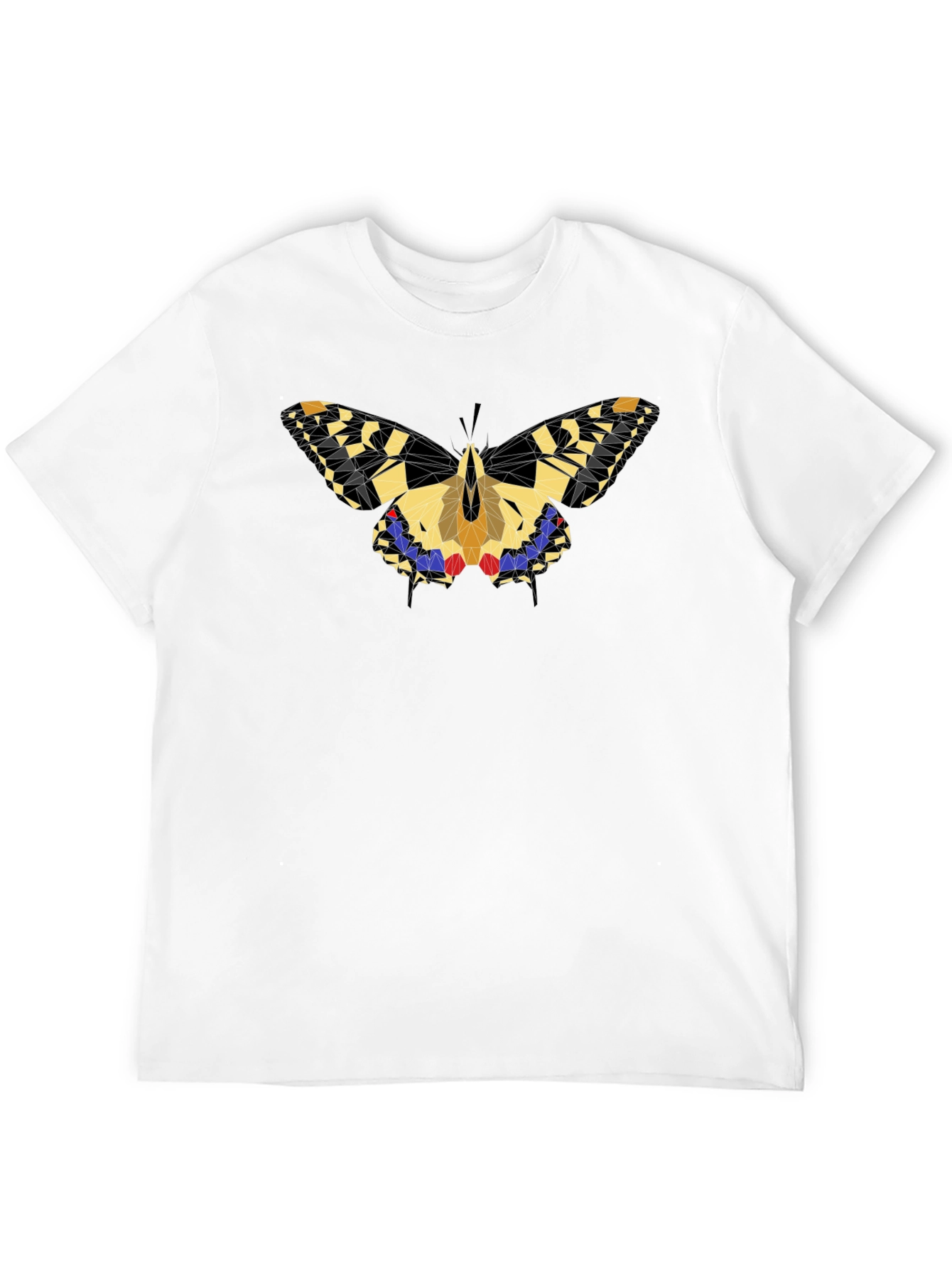 Geometric Butterfly Graphic Black T-Shirt