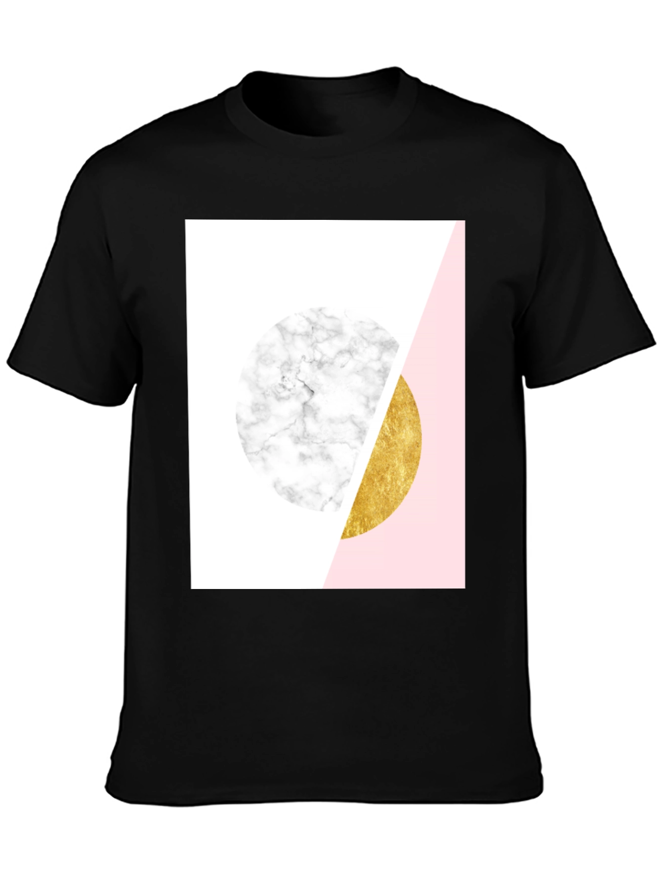 Geometric Marble and Gold Circle T-Shirt