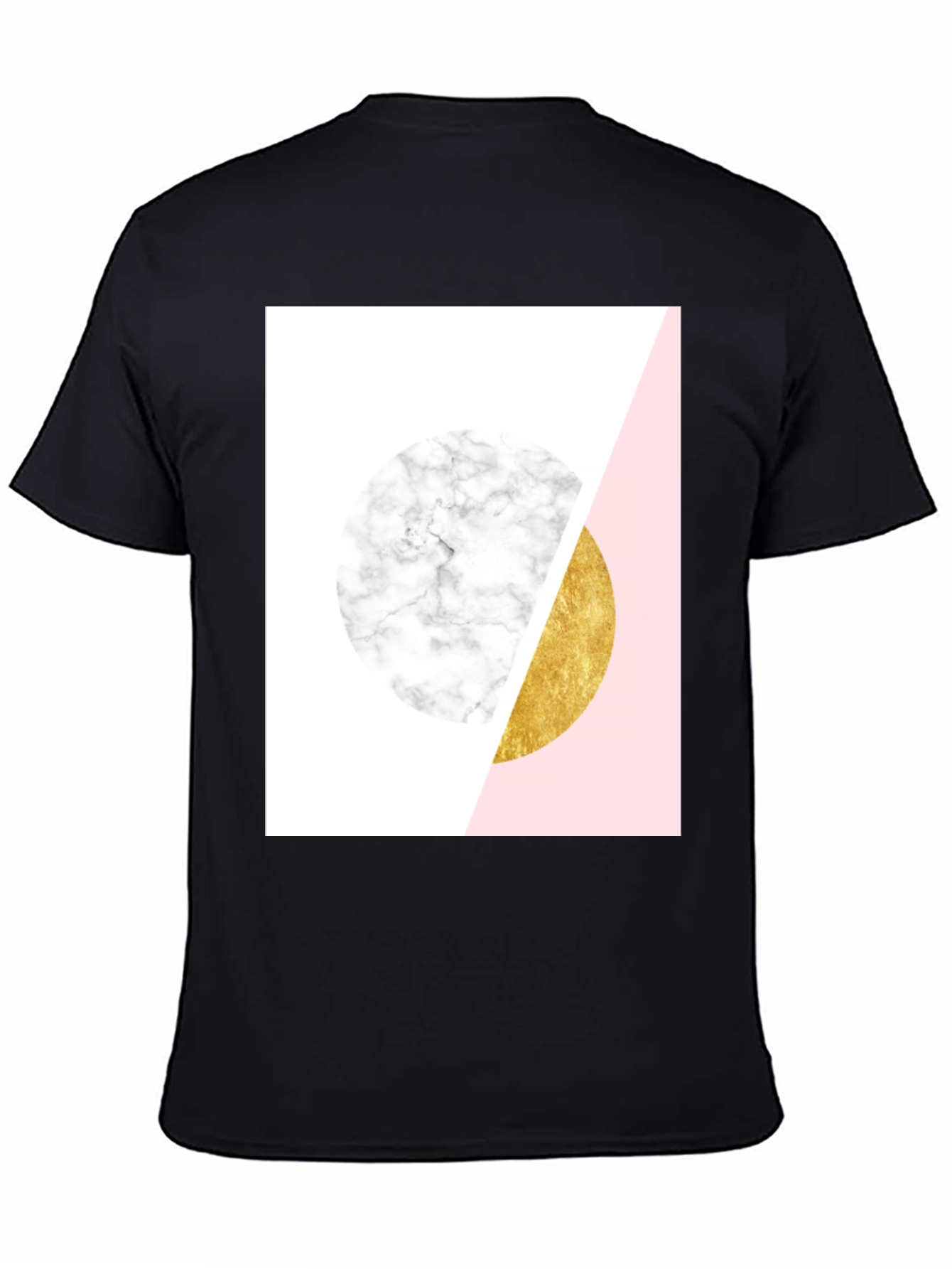 Geometric Marble and Gold Circle T-Shirt