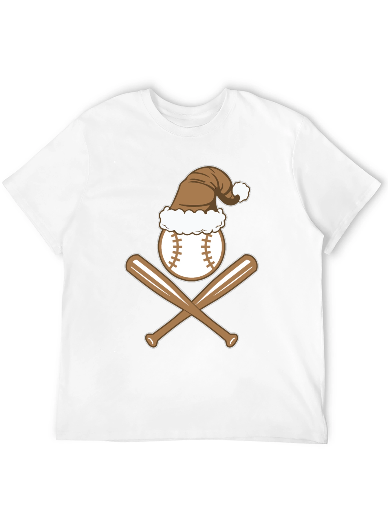 Baseball Christmas T-Shirt with Santa Hat