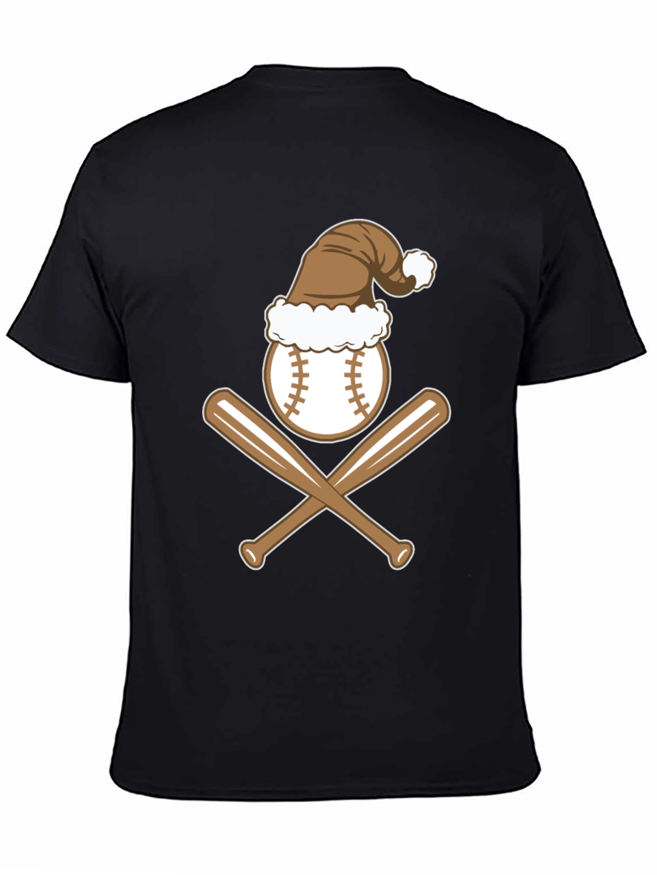 Baseball Christmas T-Shirt with Santa Hat