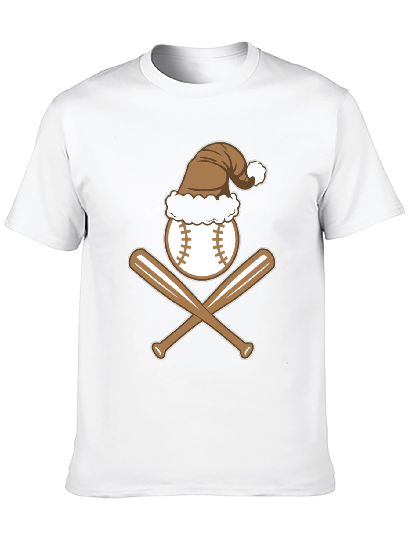 Baseball Christmas T-Shirt with Santa Hat