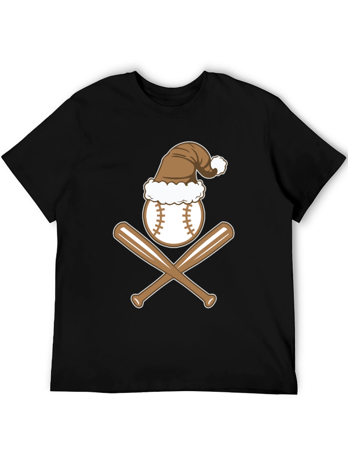 Baseball Christmas T-Shirt with Santa Hat