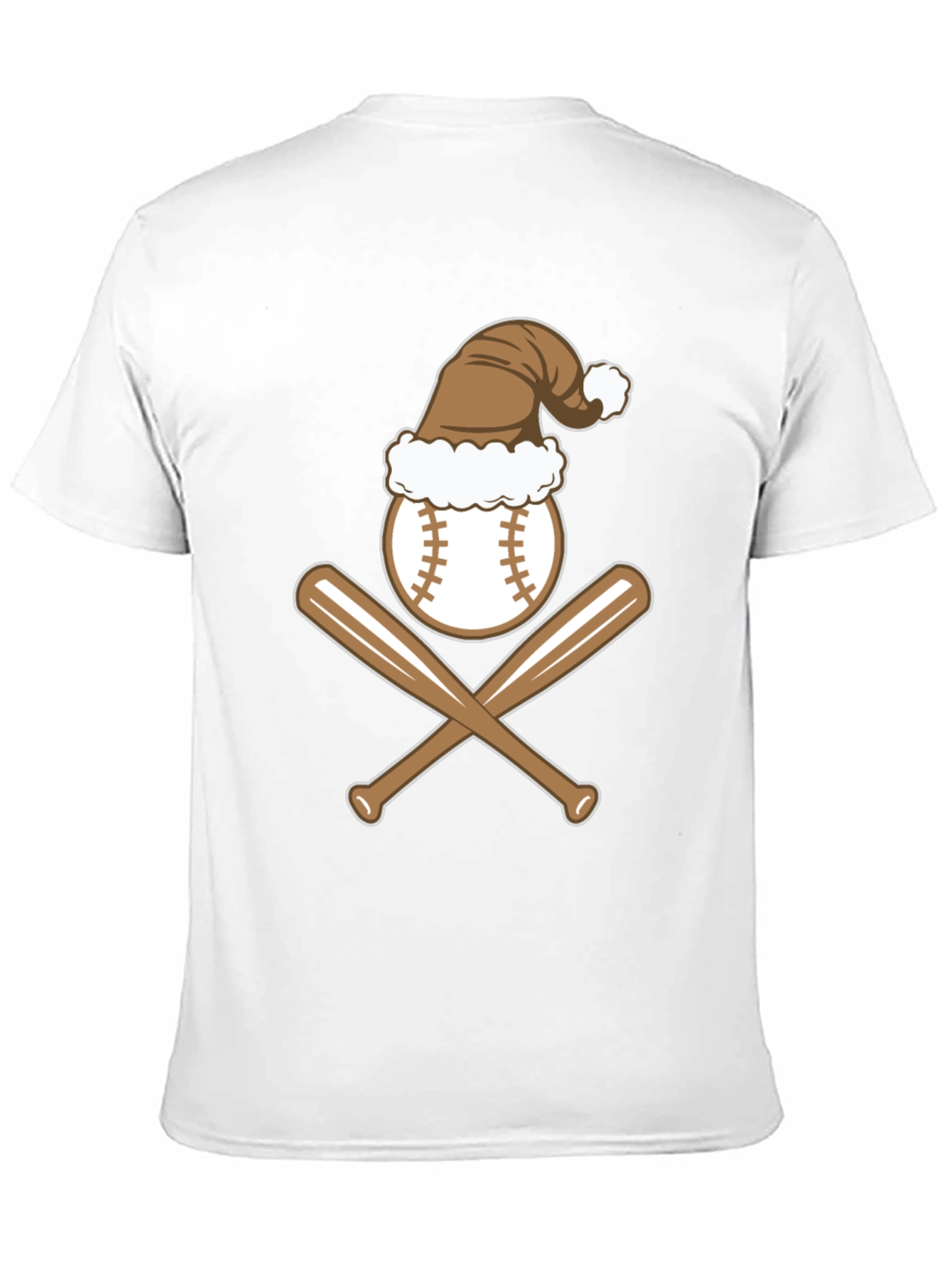 Baseball Christmas T-Shirt with Santa Hat