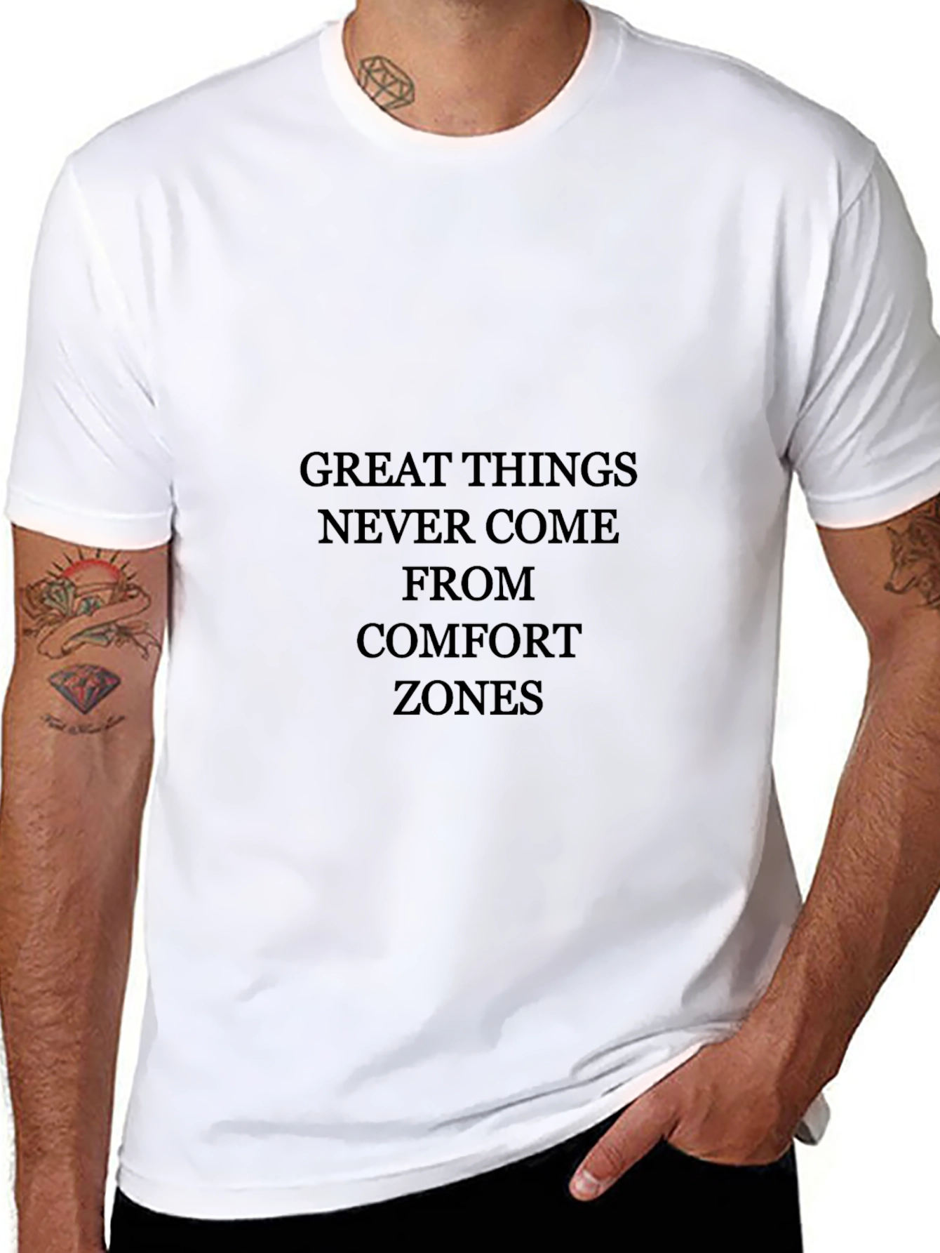 Motivational T-Shirt - Great Things Comfort Zones