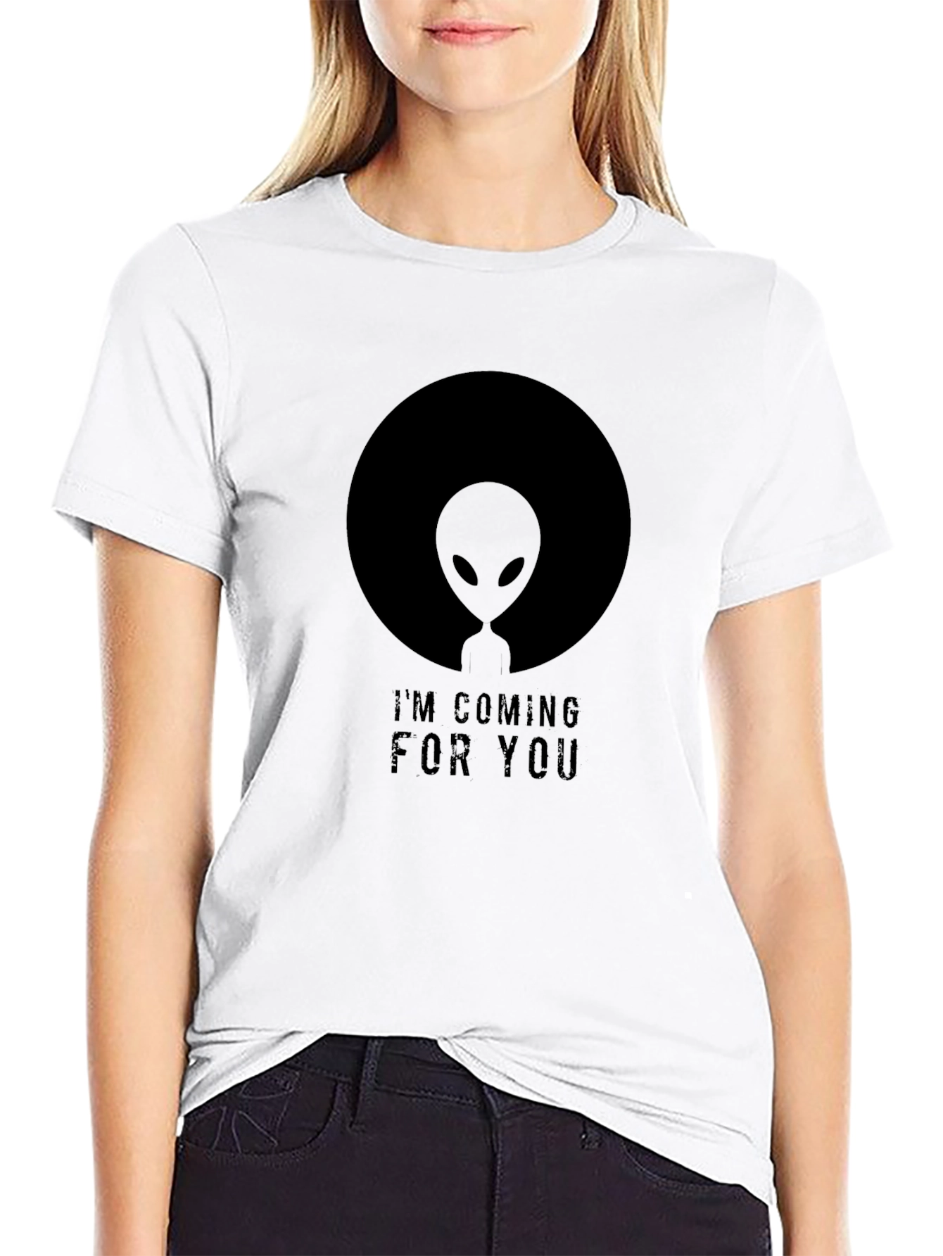 Alien Coming For You Black T-Shirt