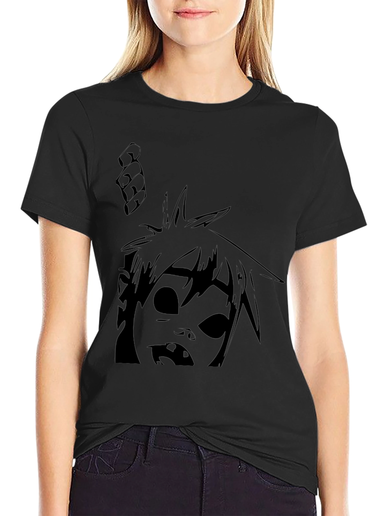 Graphic T-Shirt: Animated Character Design - Black