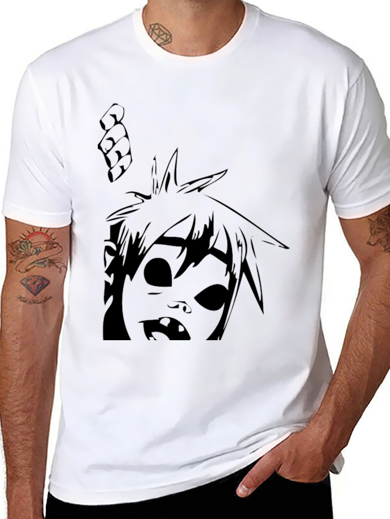 Graphic T-Shirt: Animated Character Design - Black
