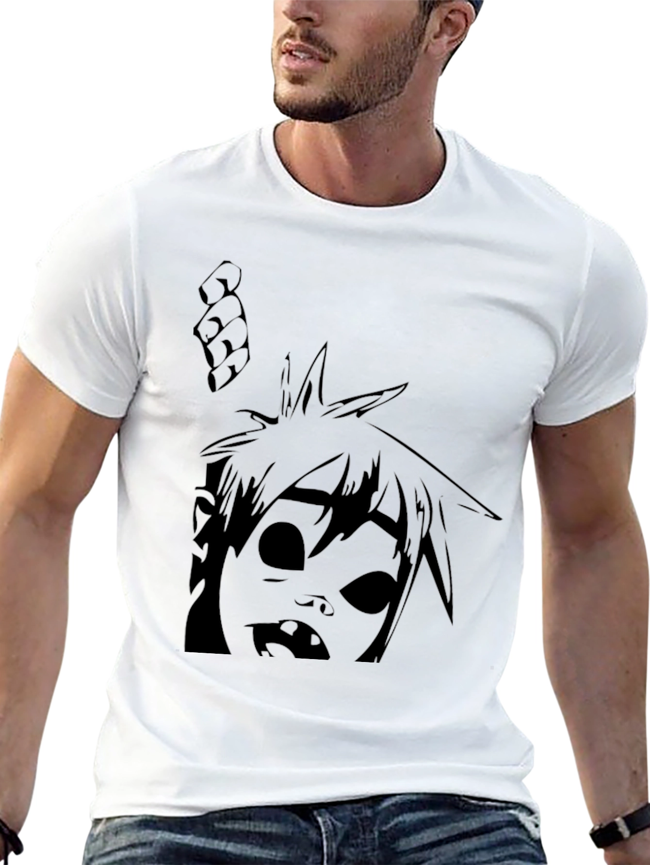 Graphic T-Shirt: Animated Character Design - Black