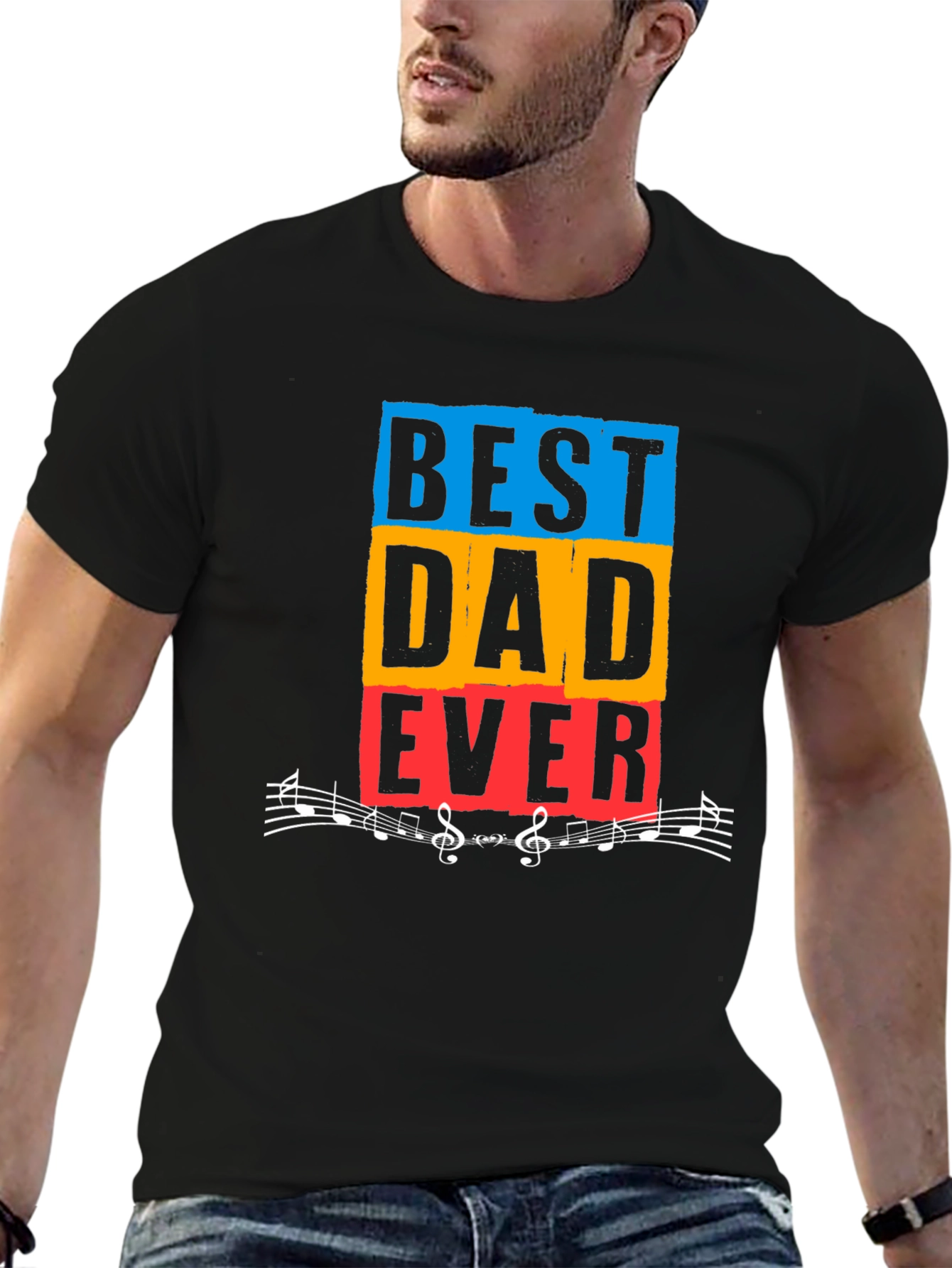 Best Dad Ever Graphic T-Shirt - Music Loving Father