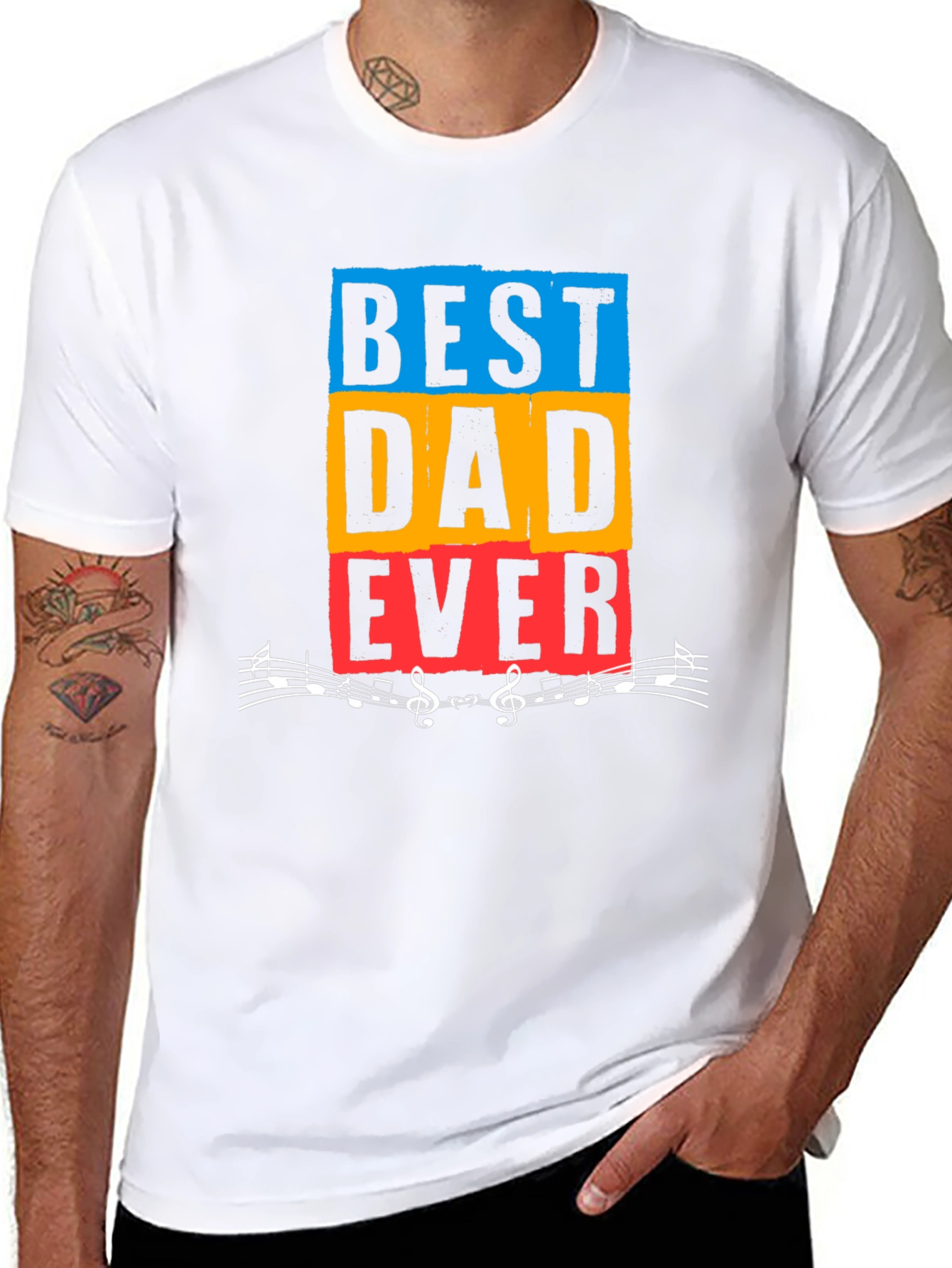 Best Dad Ever Graphic T-Shirt - Music Loving Father