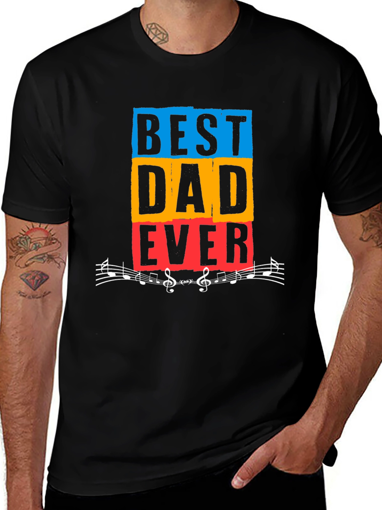 Best Dad Ever Graphic T-Shirt - Music Loving Father