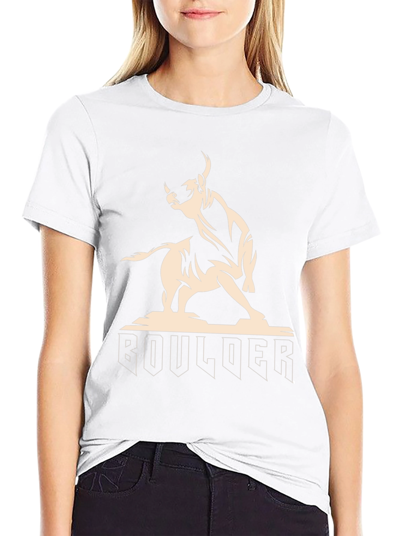 Boulder Bull Graphic Tee - Black Cotton T-Shirt