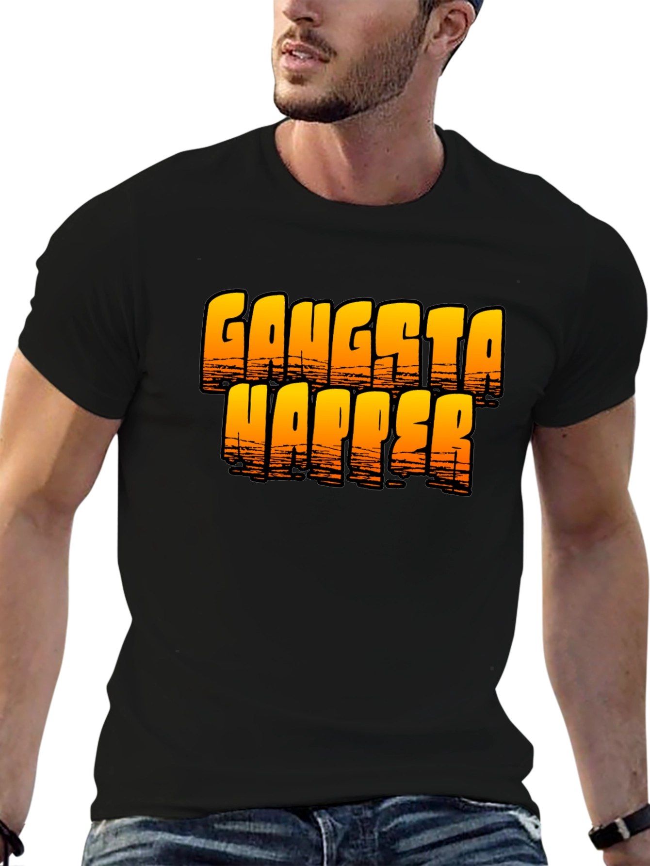 Gangsta Napper Graphic T-Shirt - Black