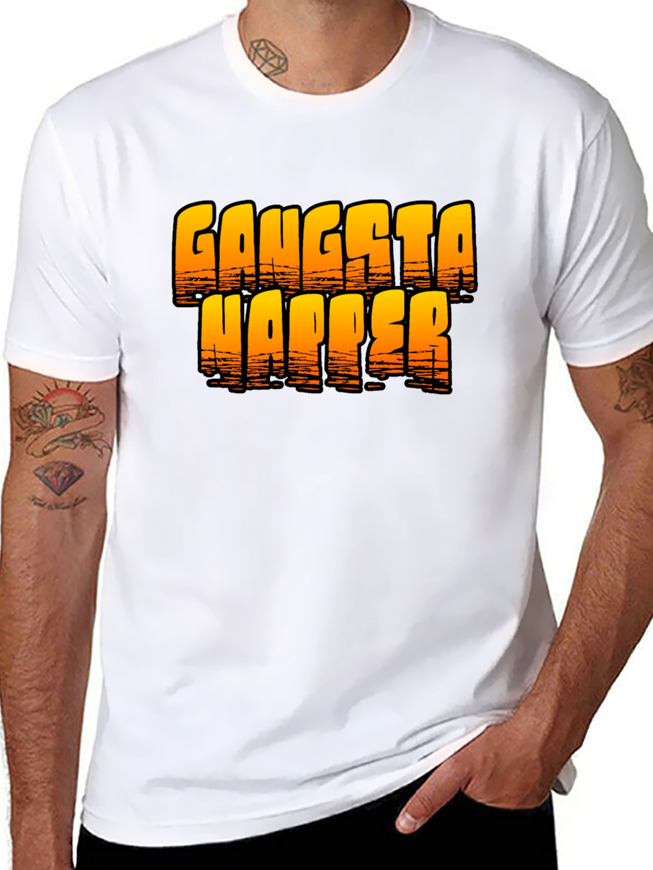 Gangsta Napper Graphic T-Shirt - Black