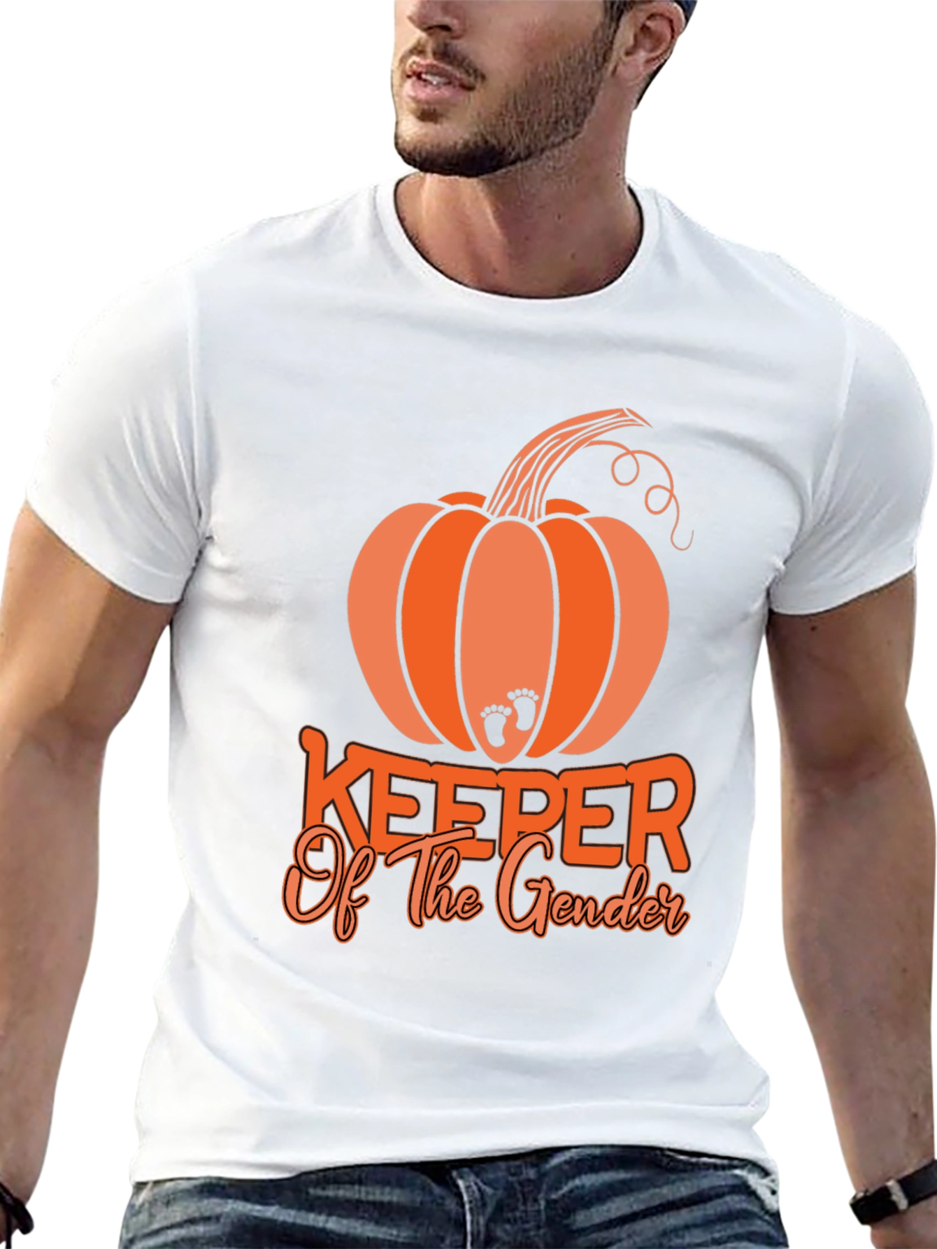 Gender Reveal Keeper Pumpkin Black T-Shirt