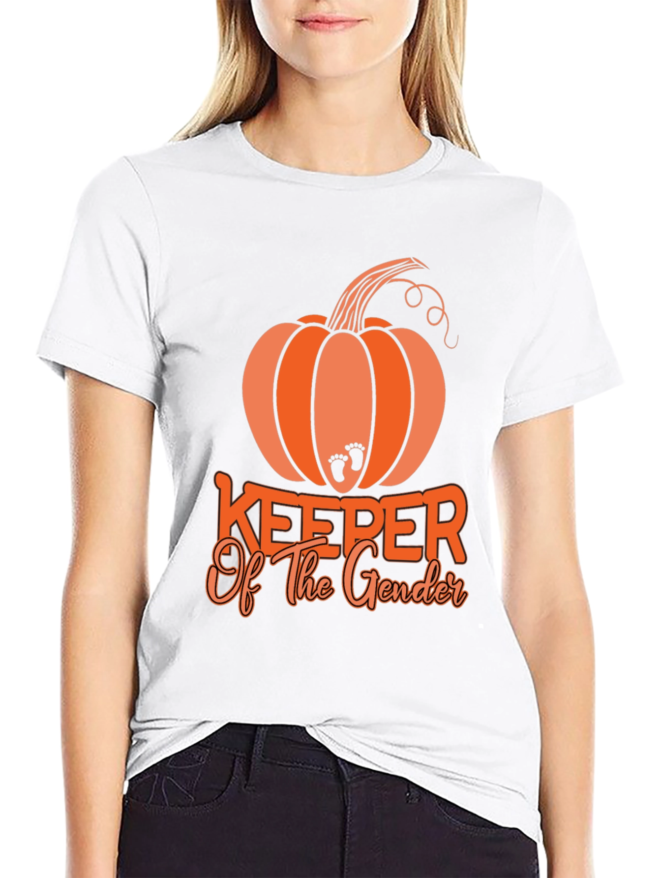 Gender Reveal Keeper Pumpkin Black T-Shirt