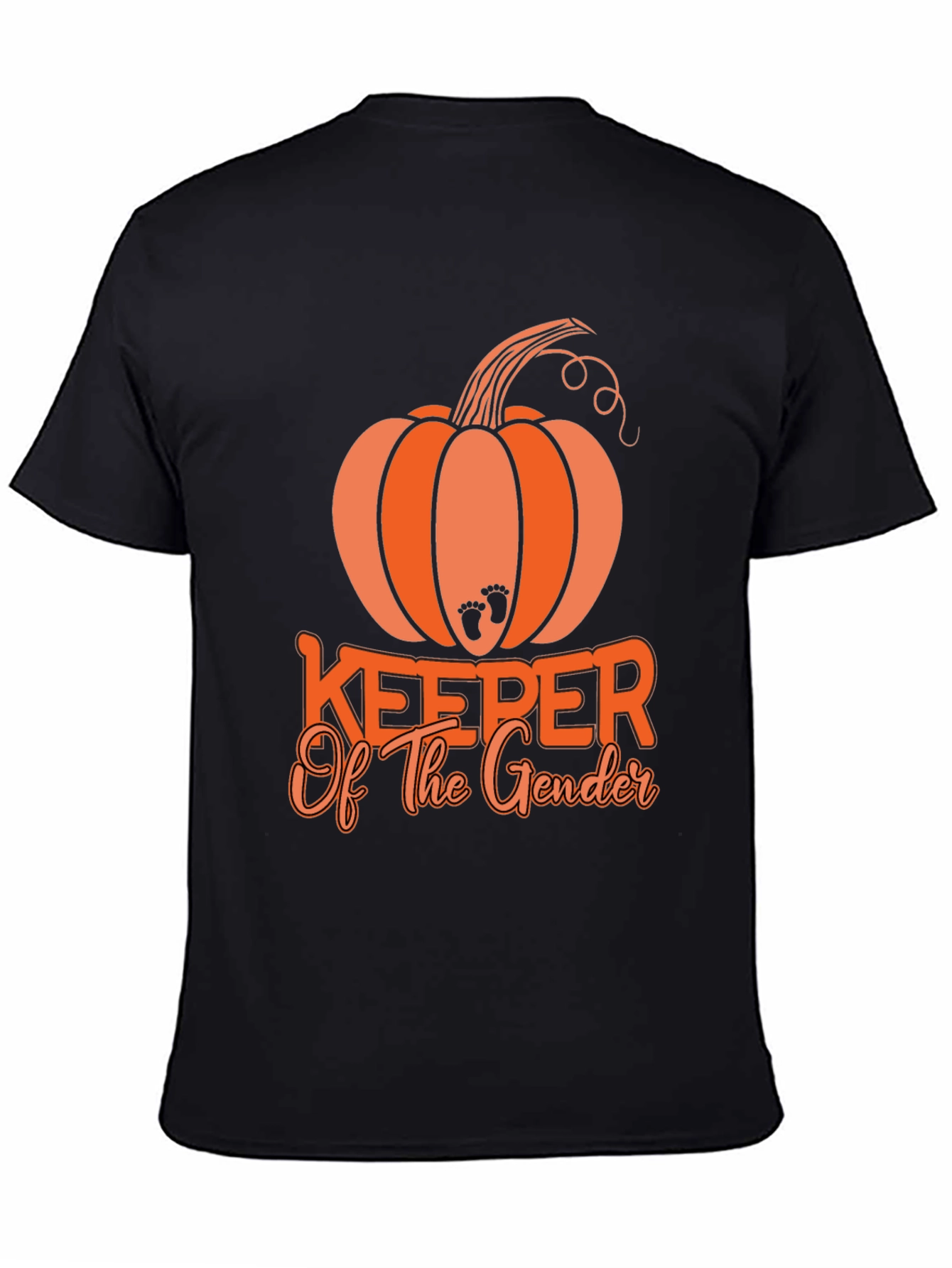 Gender Reveal Keeper Pumpkin Black T-Shirt