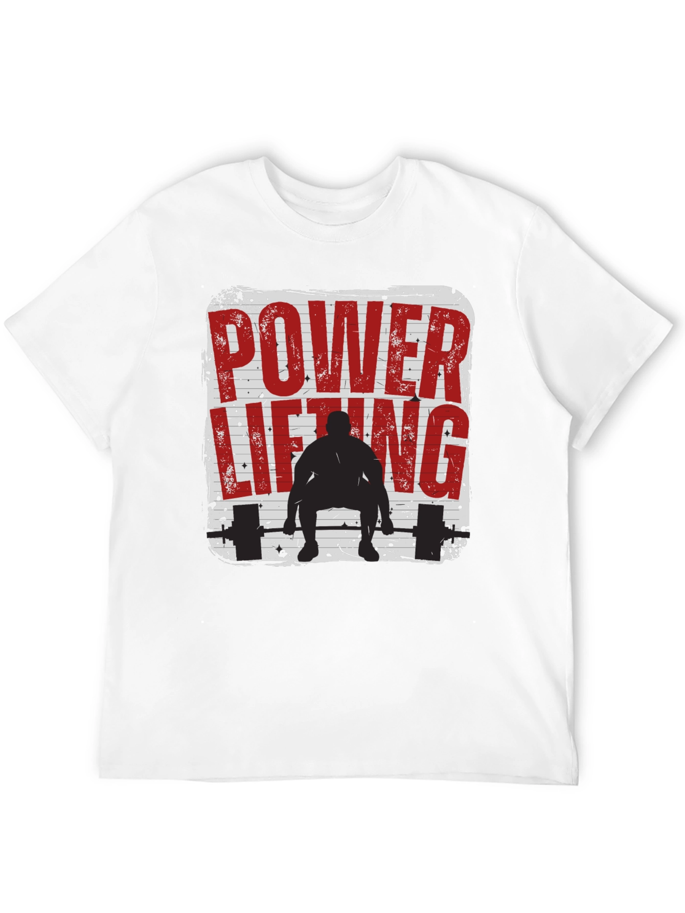 Power Lifting Graphic Tee - Black Cotton Fitness Shirt