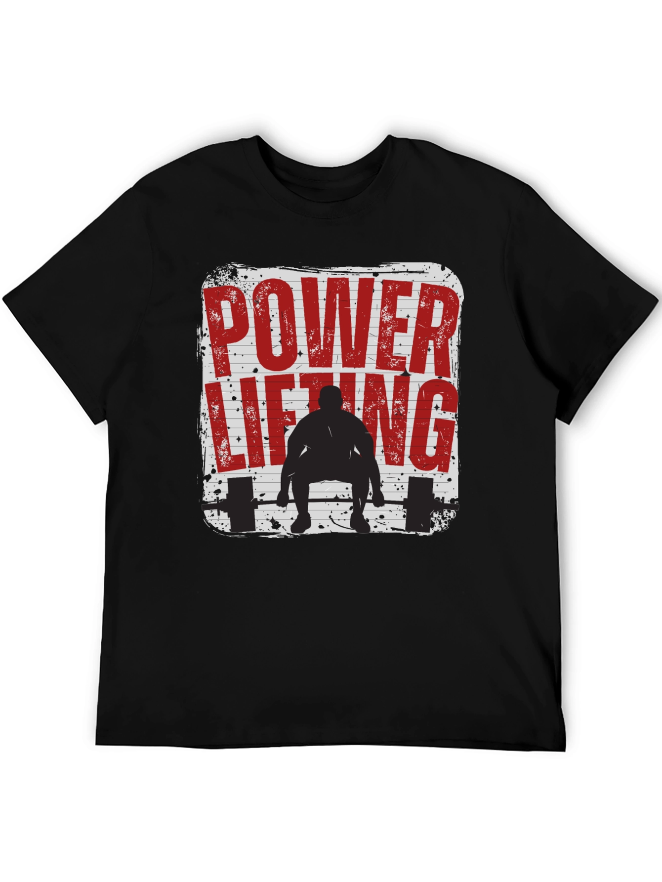 Power Lifting Graphic Tee - Black Cotton Fitness Shirt