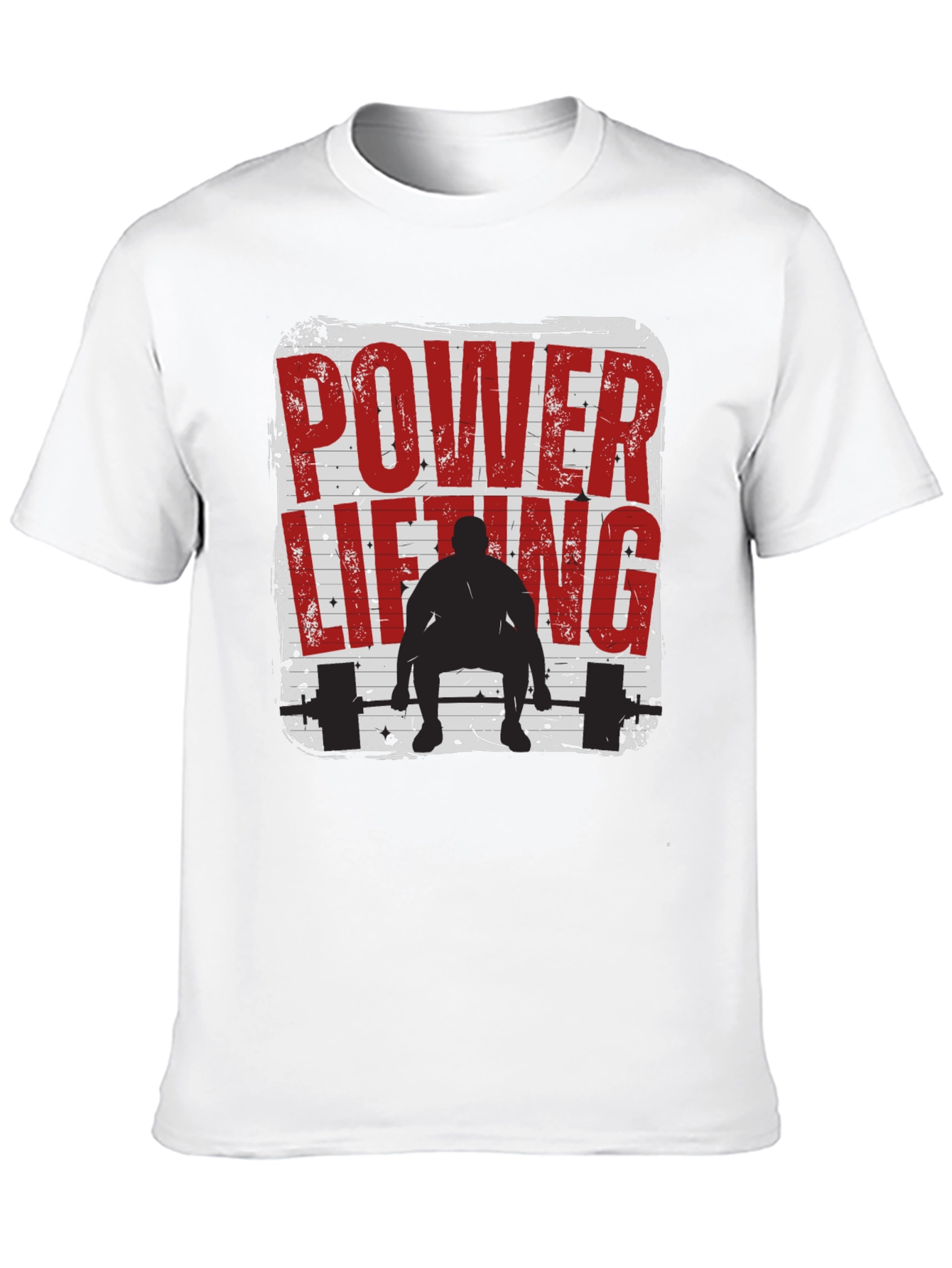Power Lifting Graphic Tee - Black Cotton Fitness Shirt